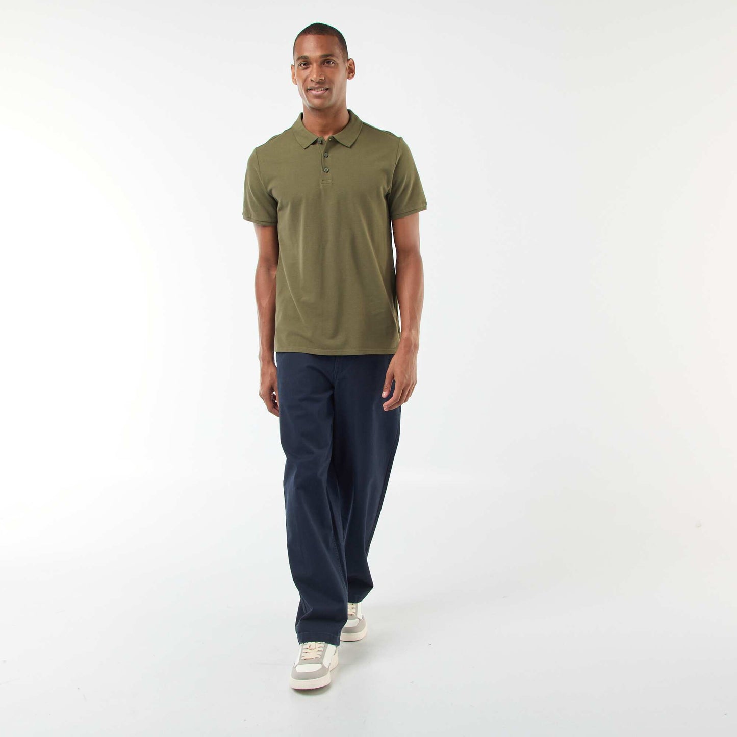 Polo en piqué de coton KAKI