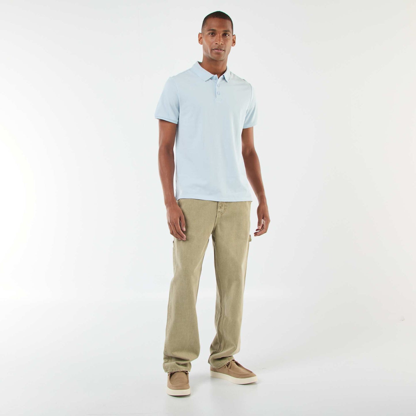 Polo en piqué de coton BLEU