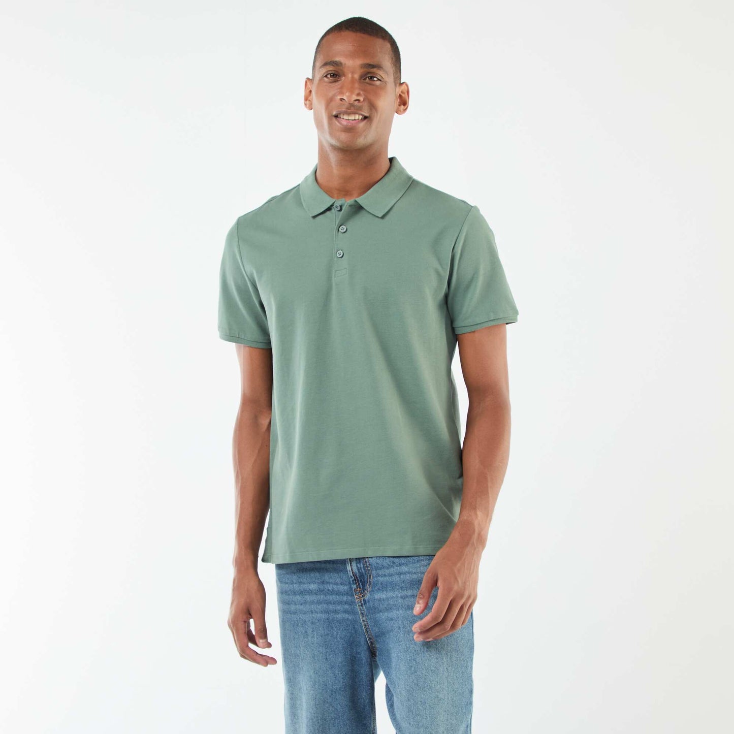 Polo en piqué de coton VERT