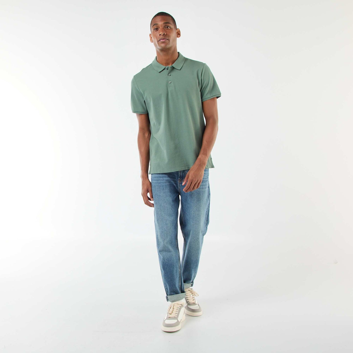 Polo en piqué de coton VERT