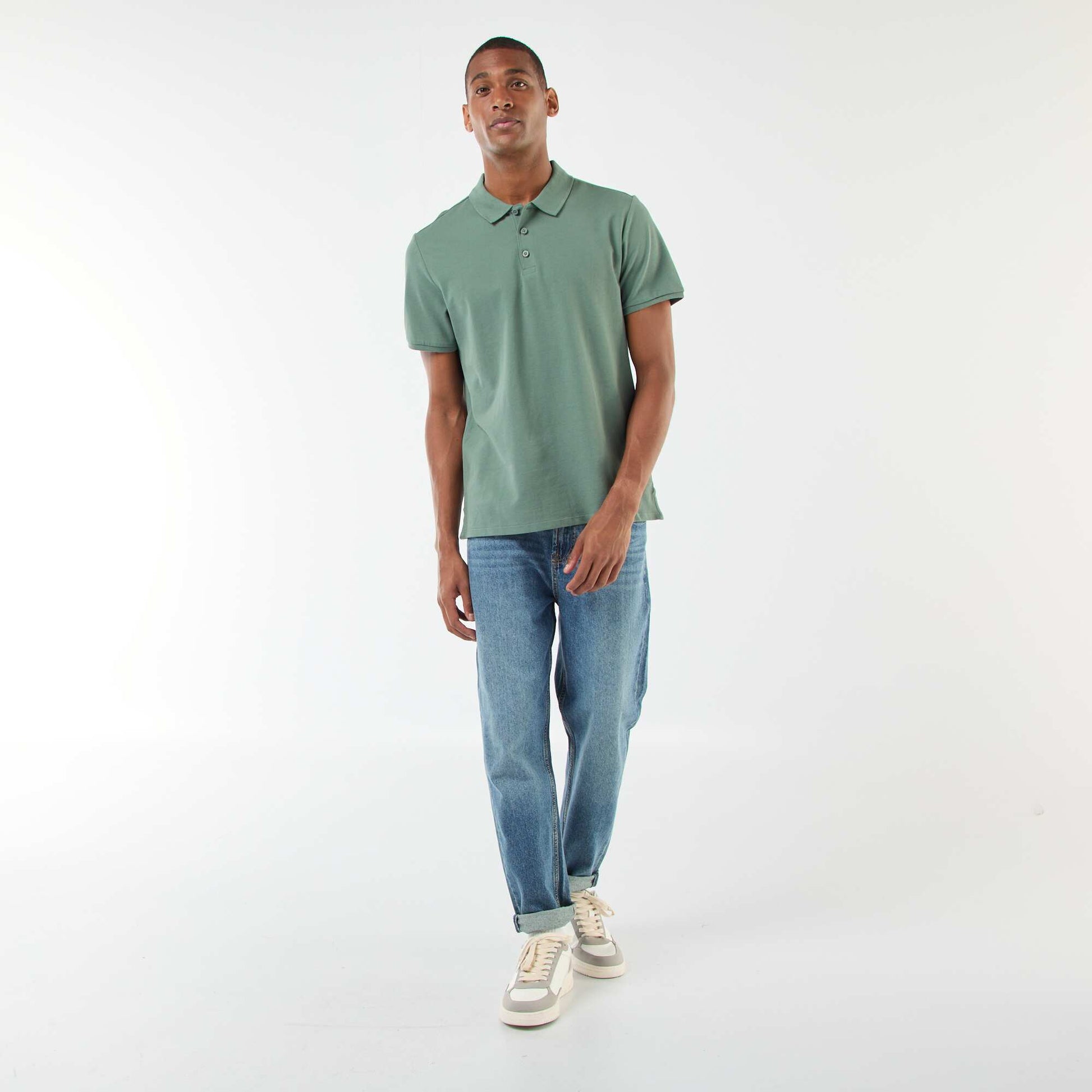 Polo en piqué de coton VERT