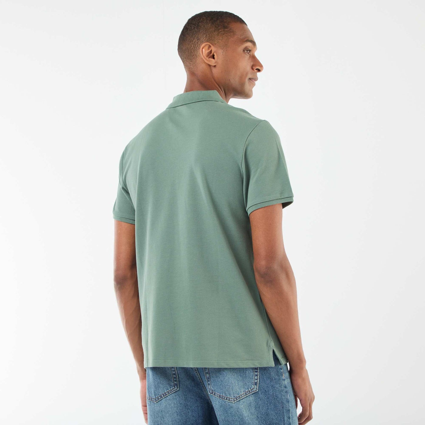 Polo en piqué de coton VERT