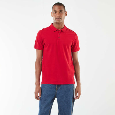 Polo en piqué de coton ROUGE
