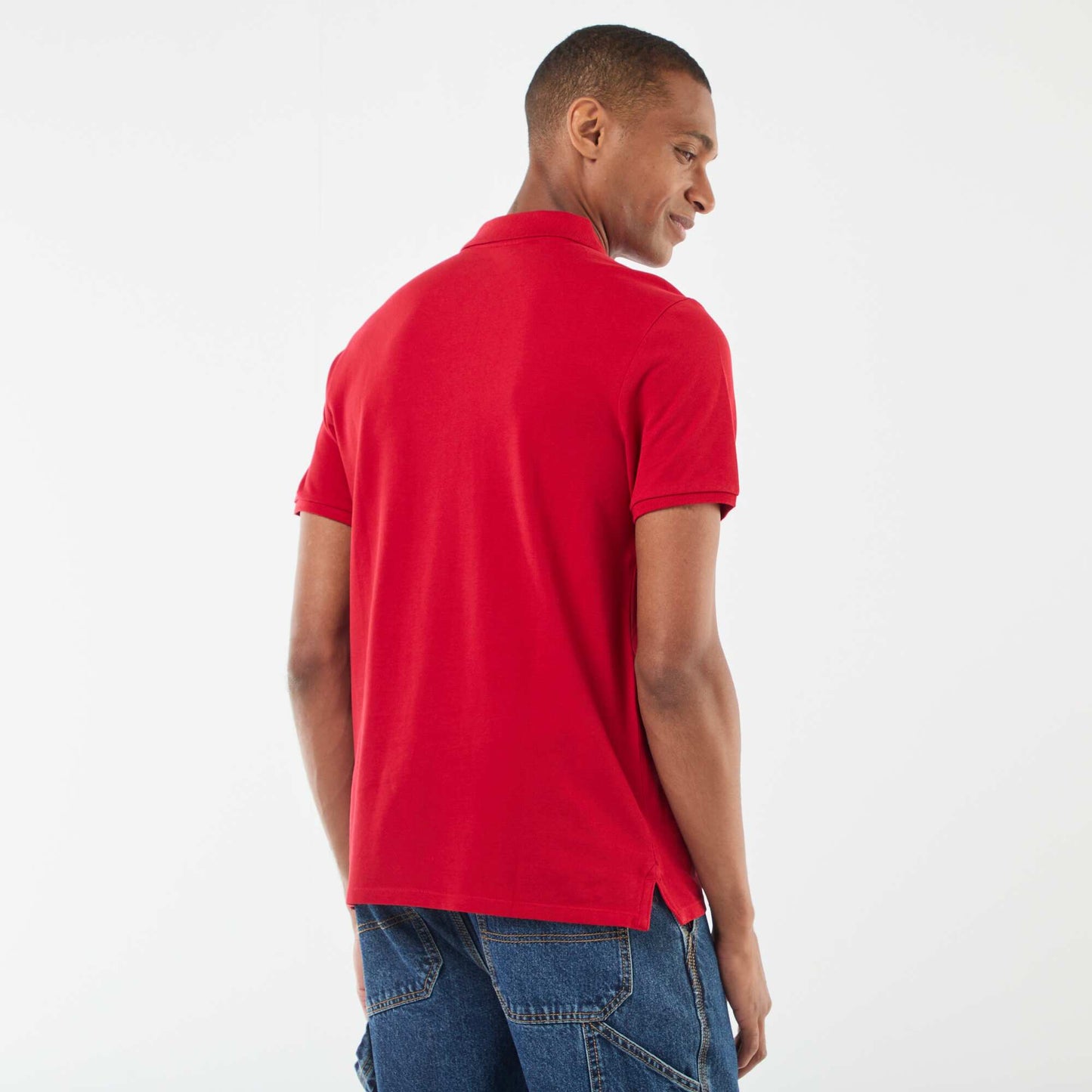 Polo en piqué de coton ROUGE