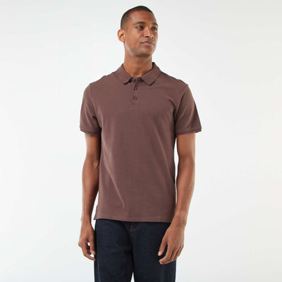 Polo en piqué de coton MARRON
