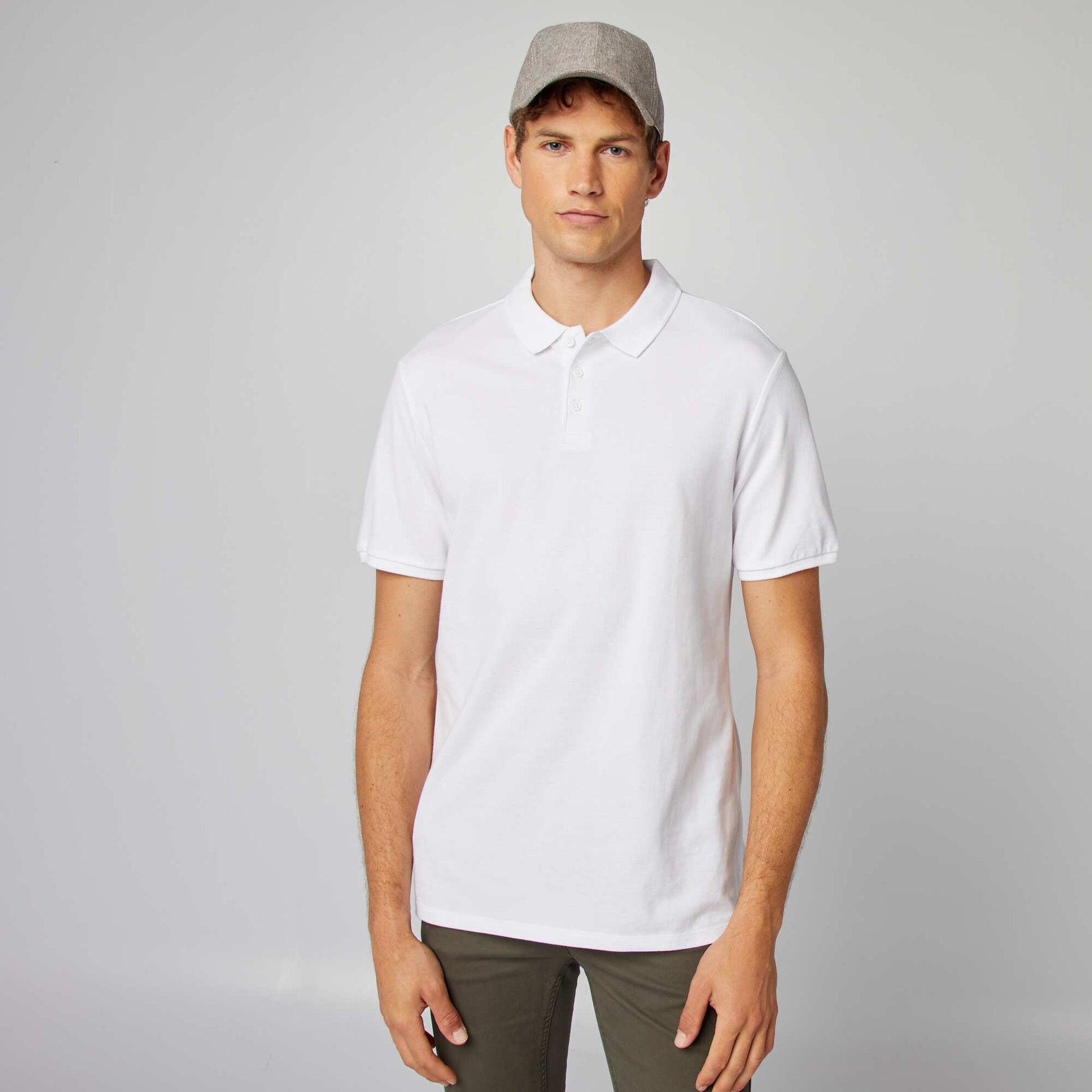 Polo en piqué de coton BLANC