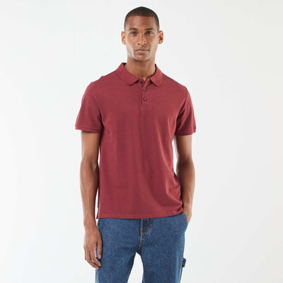 Polo en piqué de coton ROUGE