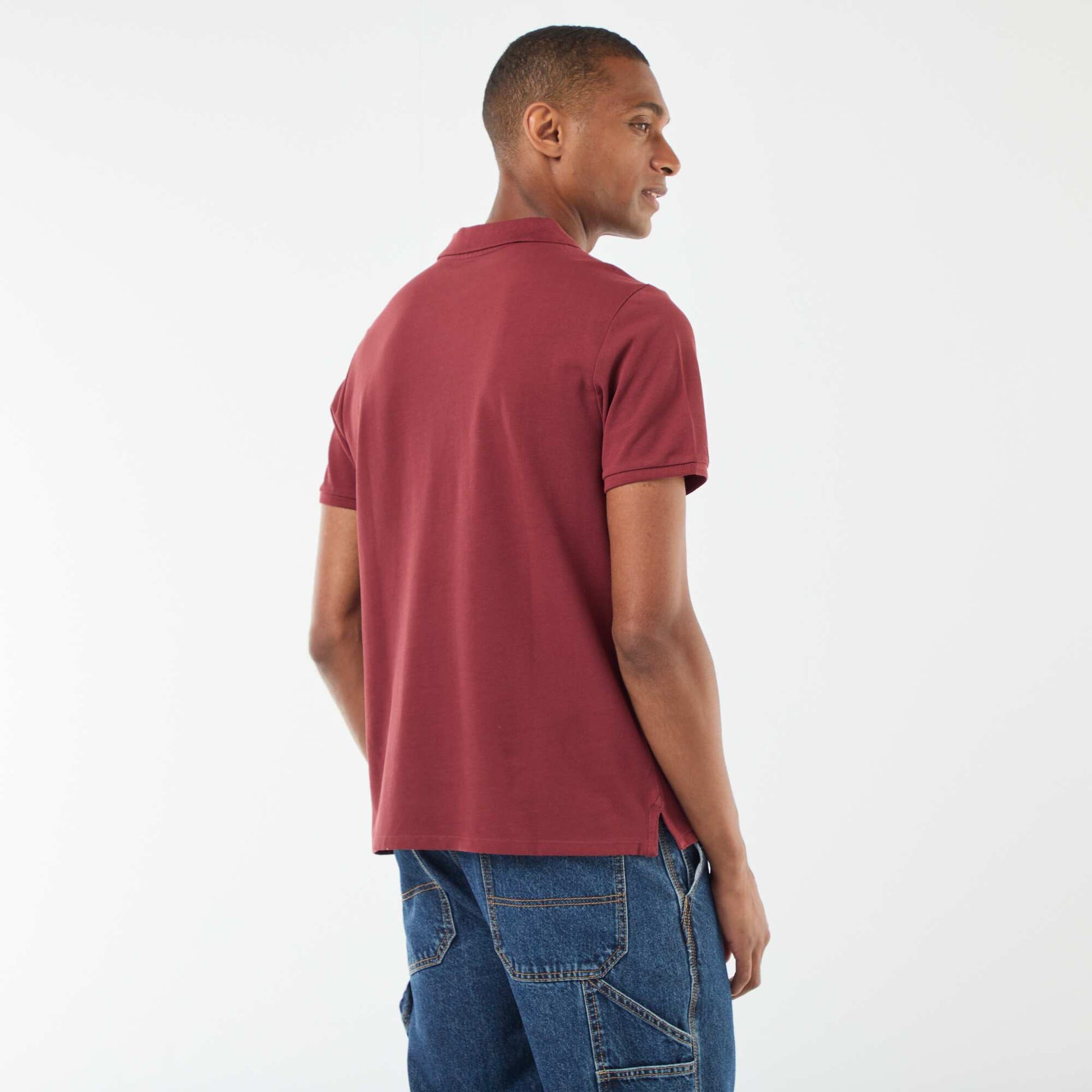 Polo en piqué de coton ROUGE