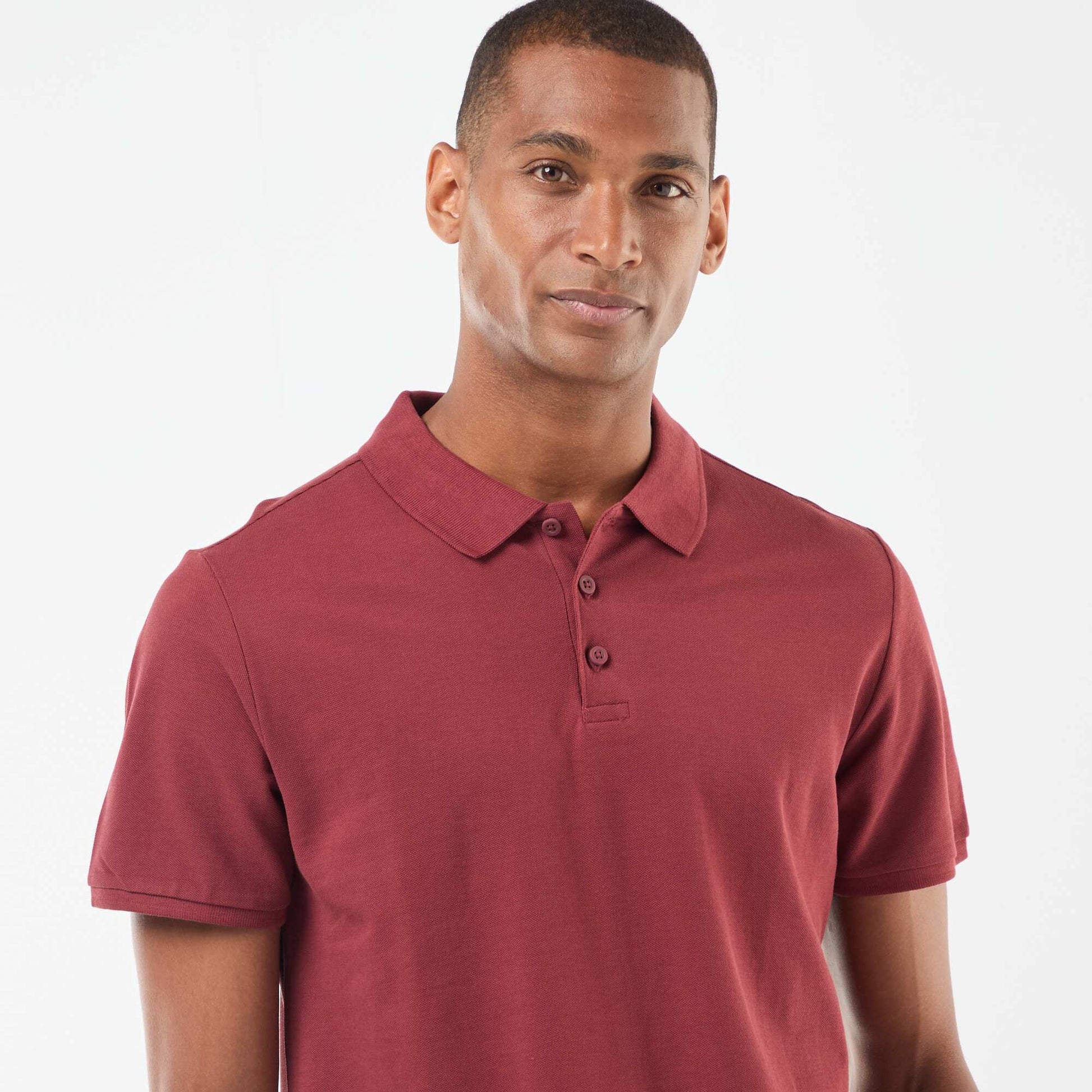 Polo en piqué de coton ROUGE
