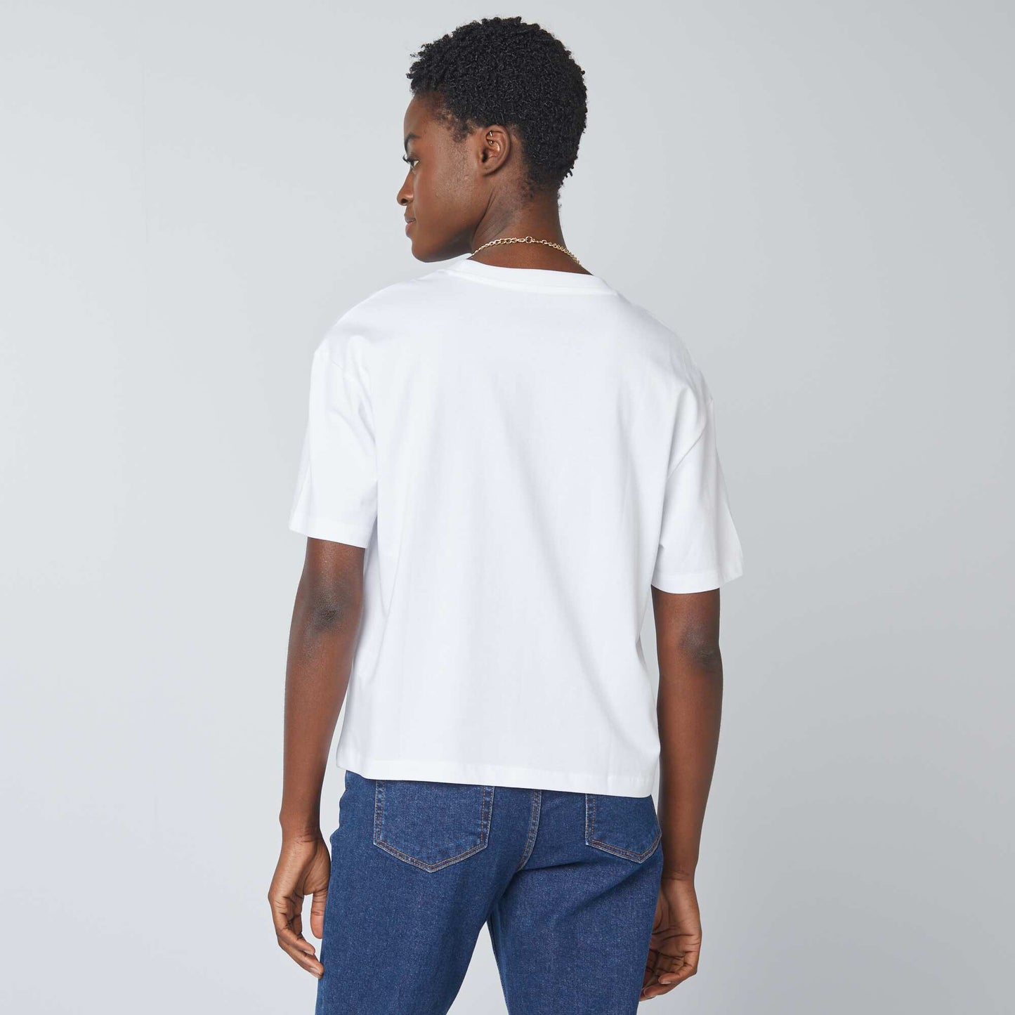 T-shirt oversize à col rond BLANC