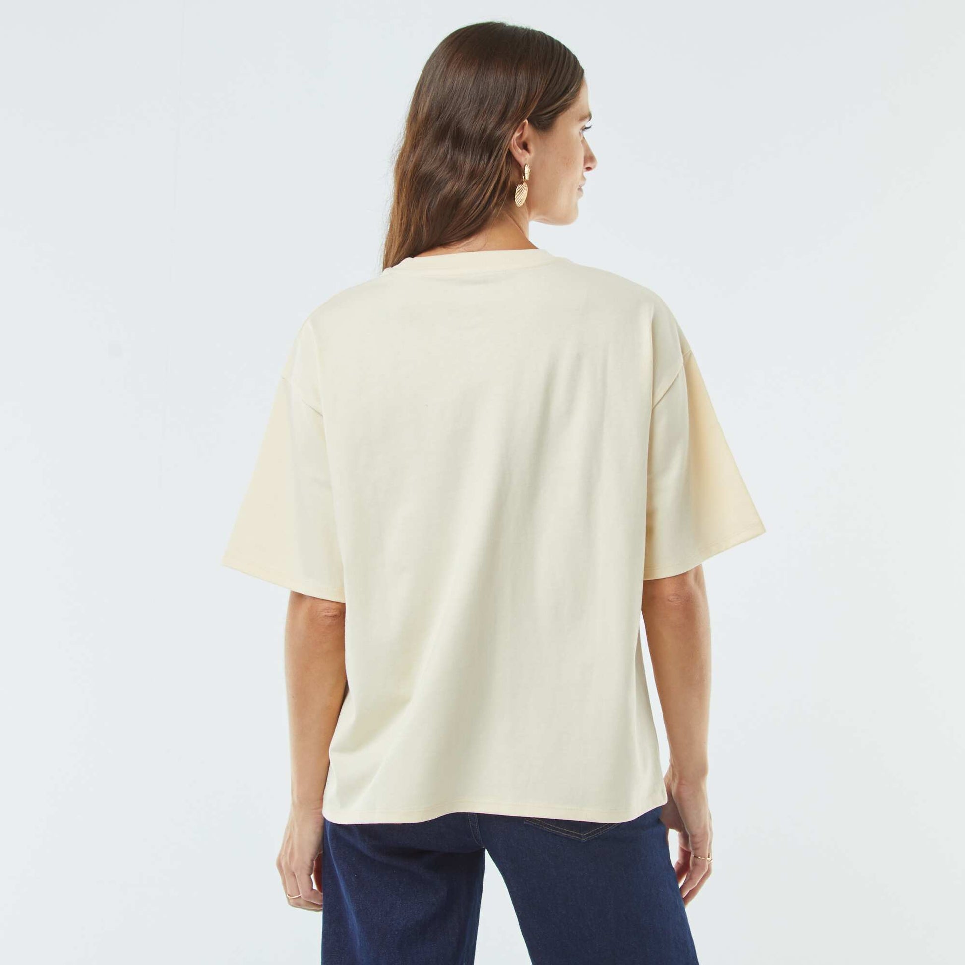 T-shirt oversize à col rond JAUNE