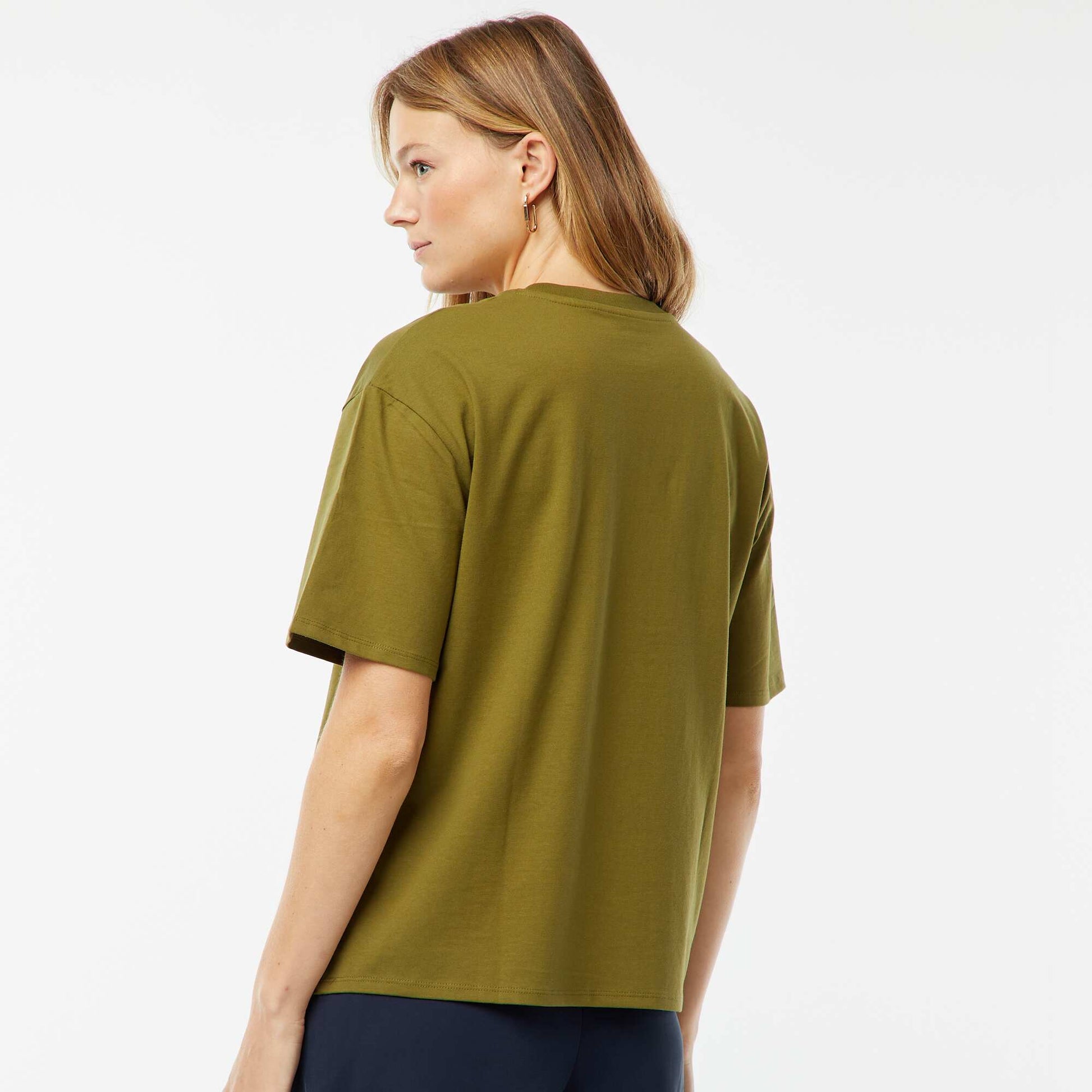 T-shirt oversize à col rond KAKI