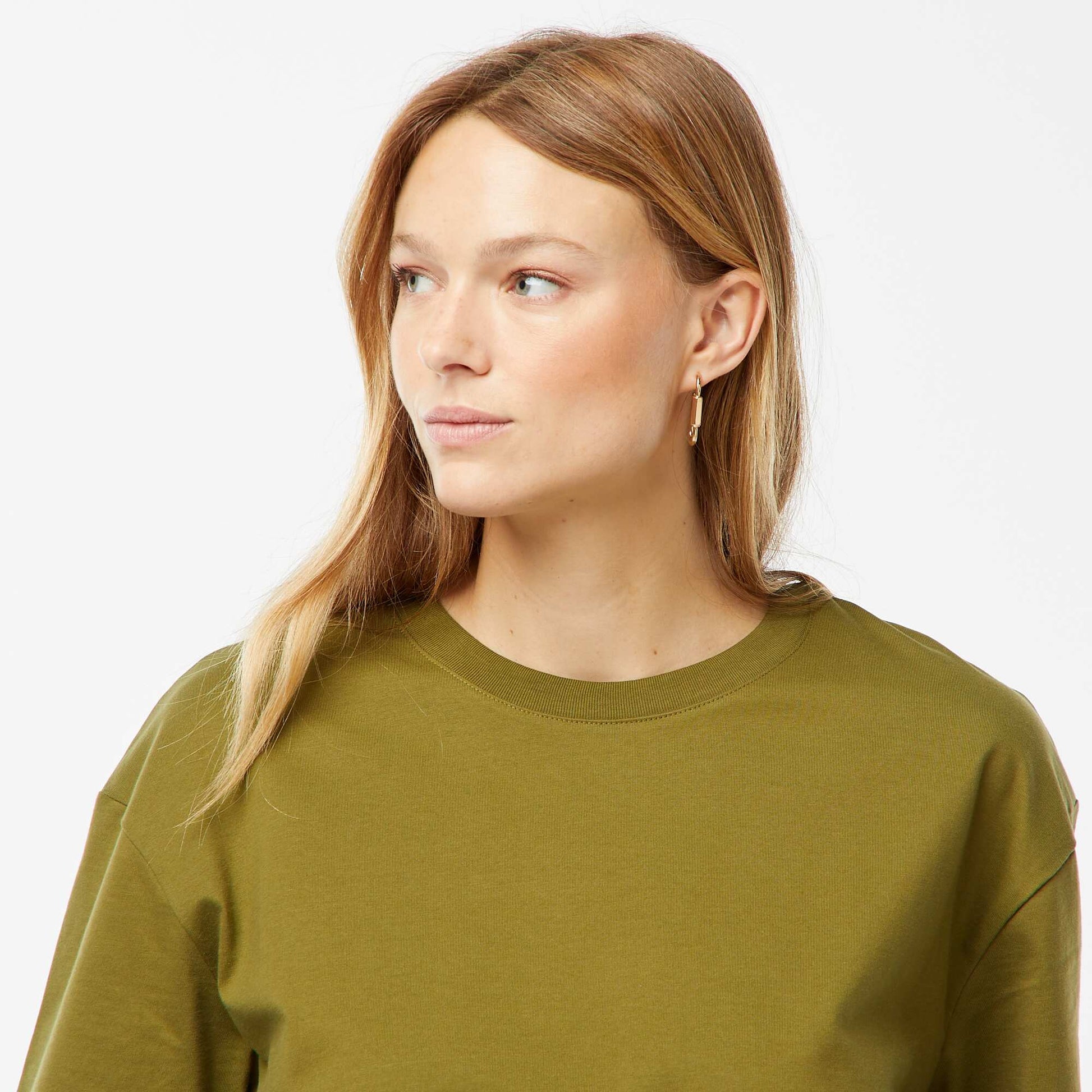 T-shirt oversize à col rond KAKI