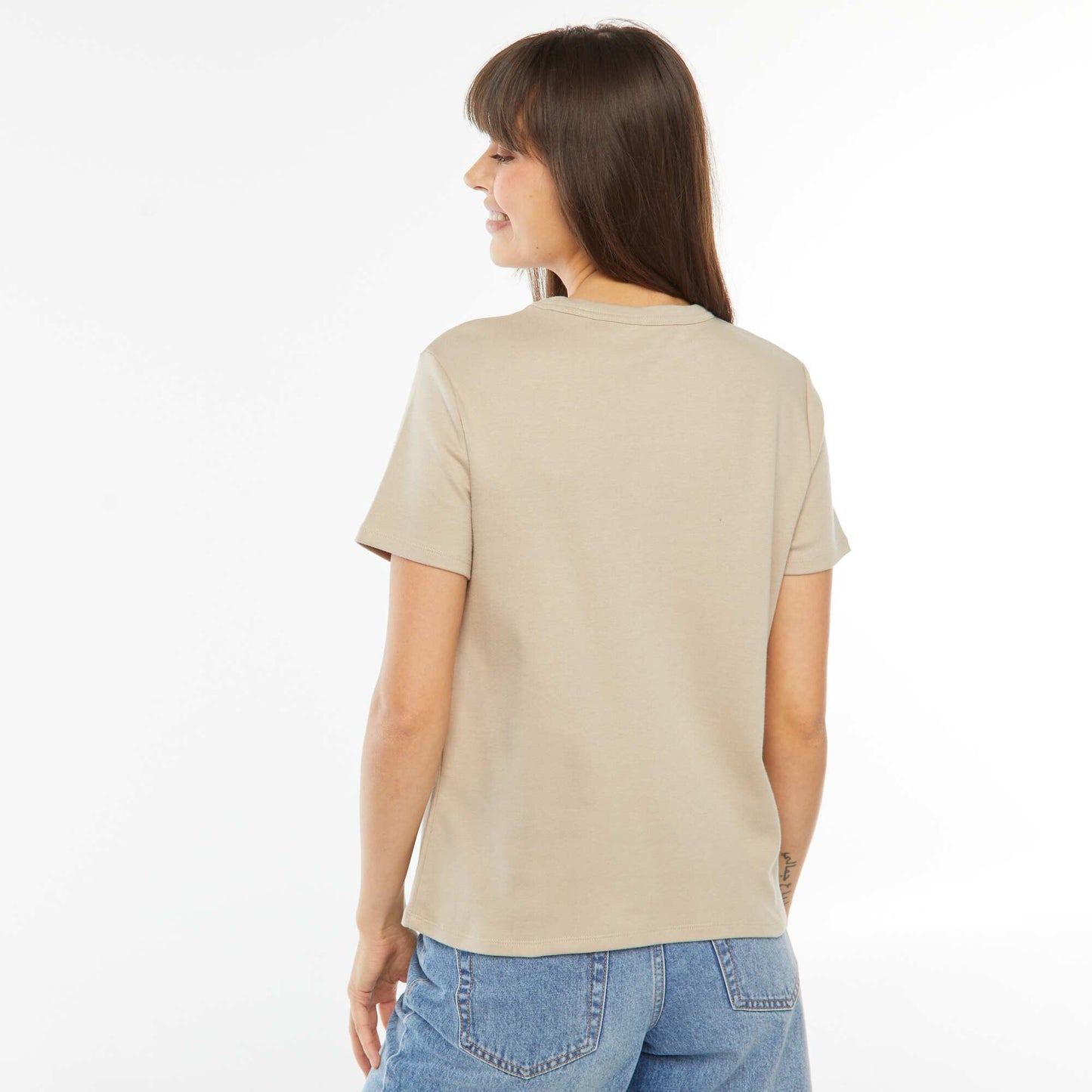 T-shirt en coton épais BEIGE