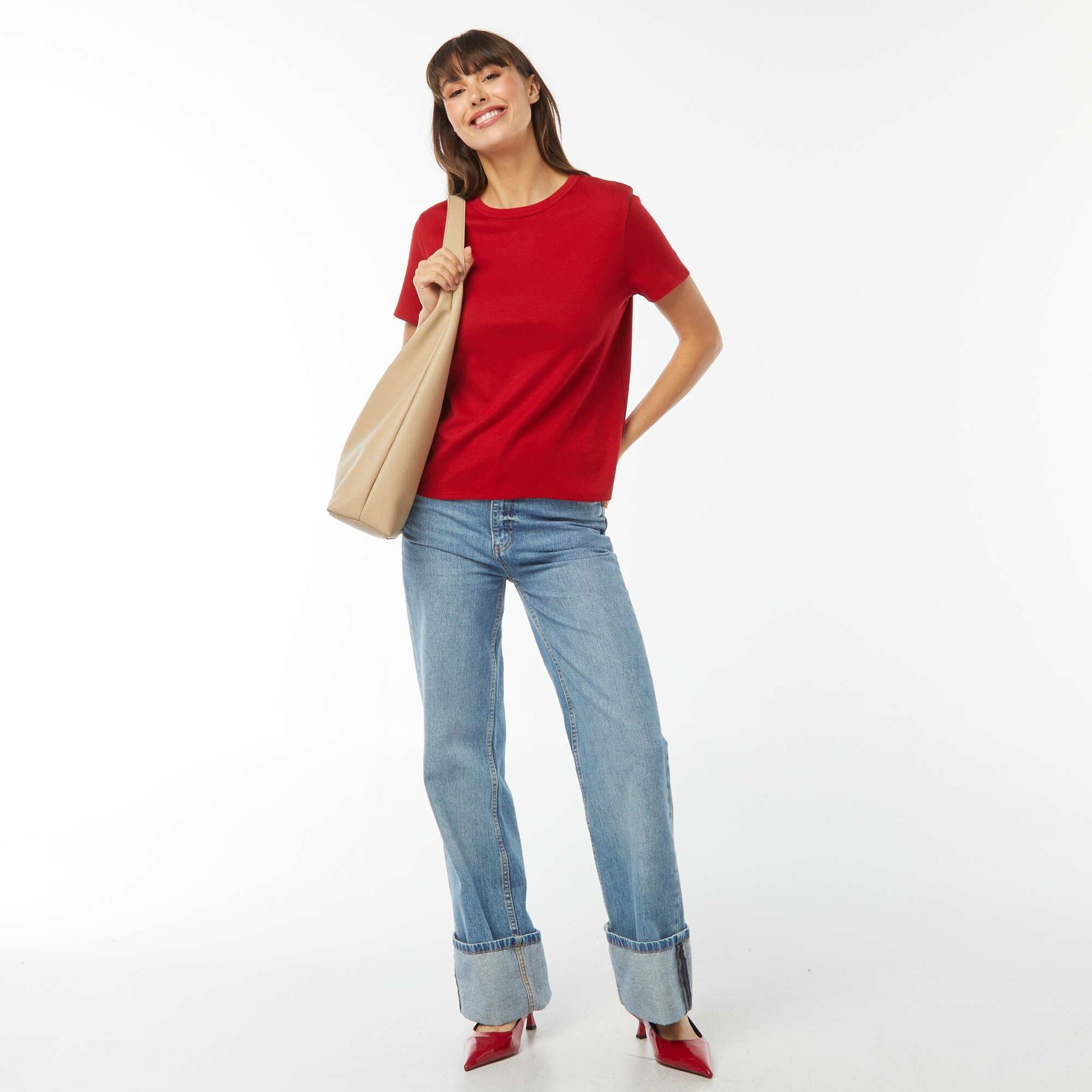 T-shirt en coton épais ROUGE