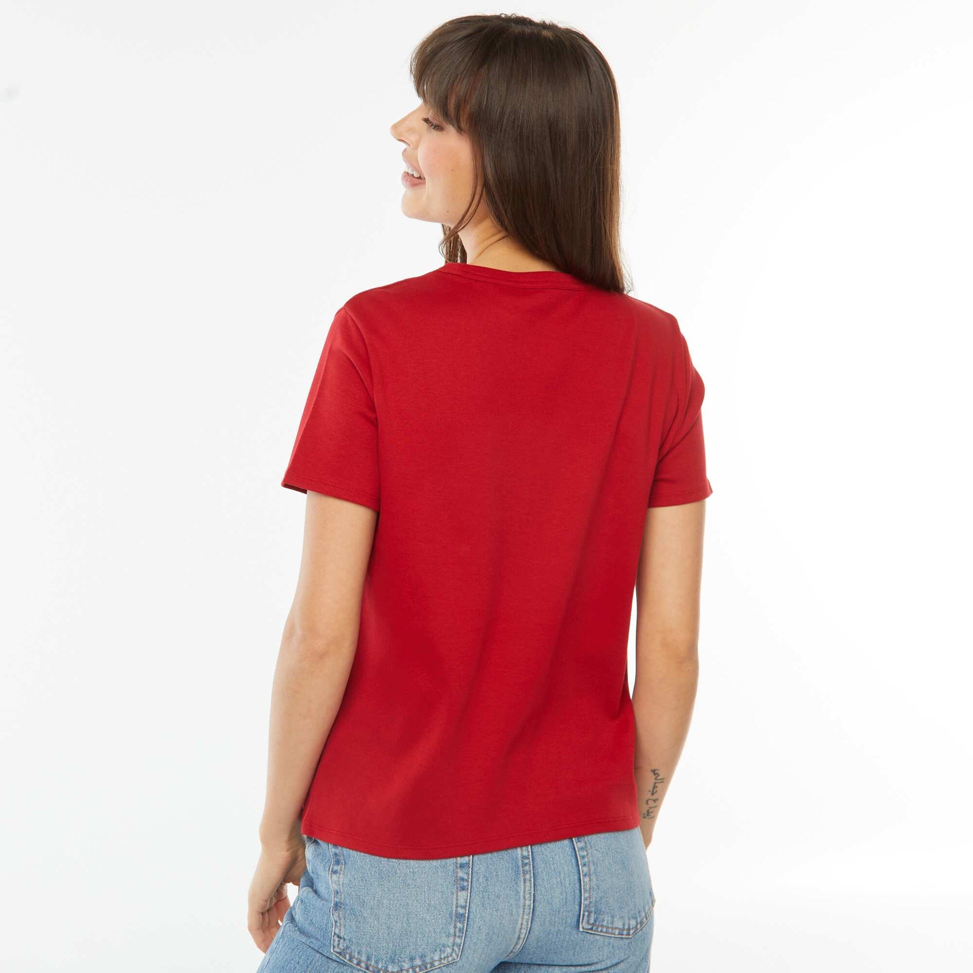 T-shirt en coton épais ROUGE