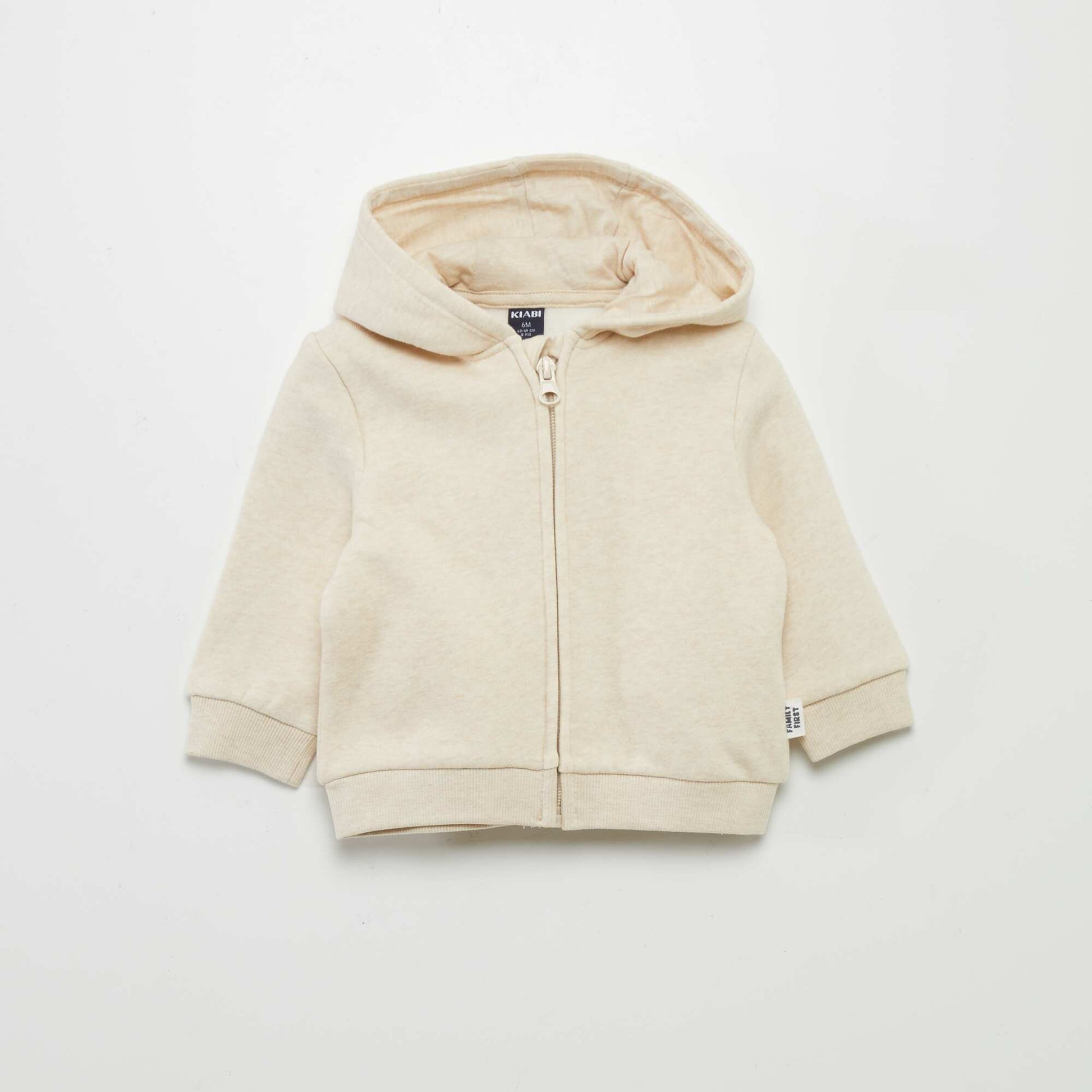 Sweat zippé à capuche ECRU