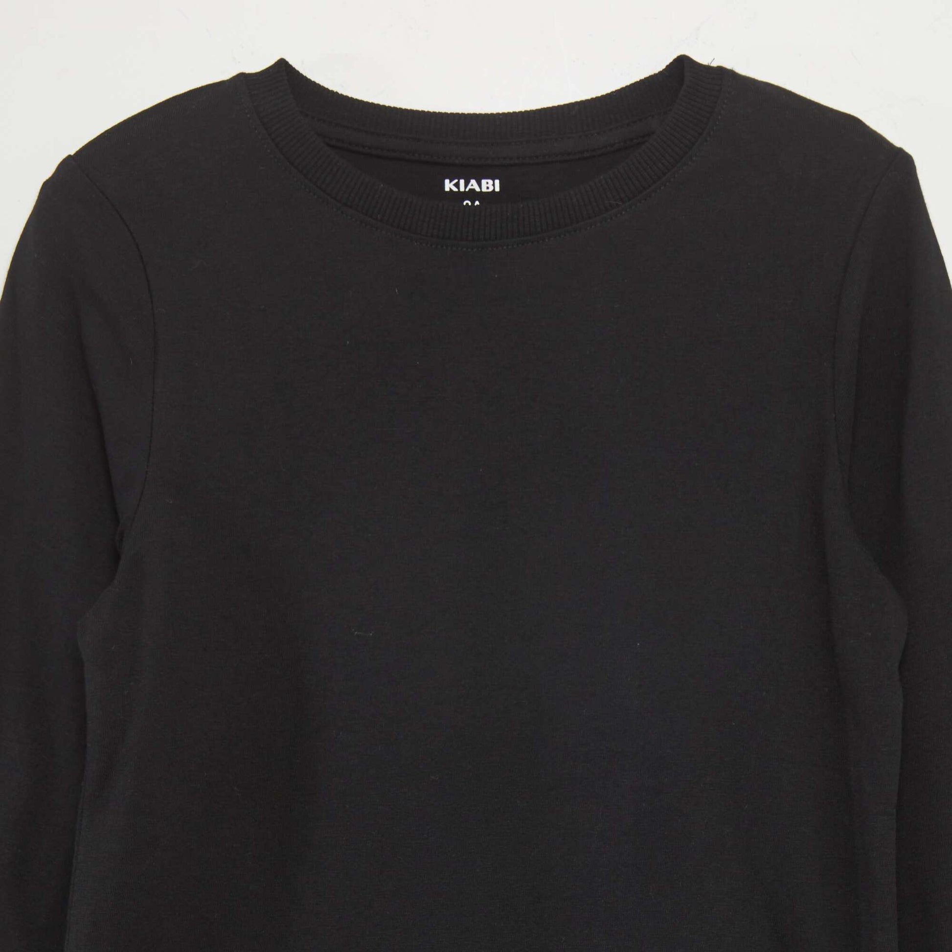 T-shirt basique à manches longues NOIR