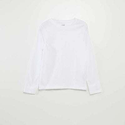 T-shirt basique à manches longues BLANC