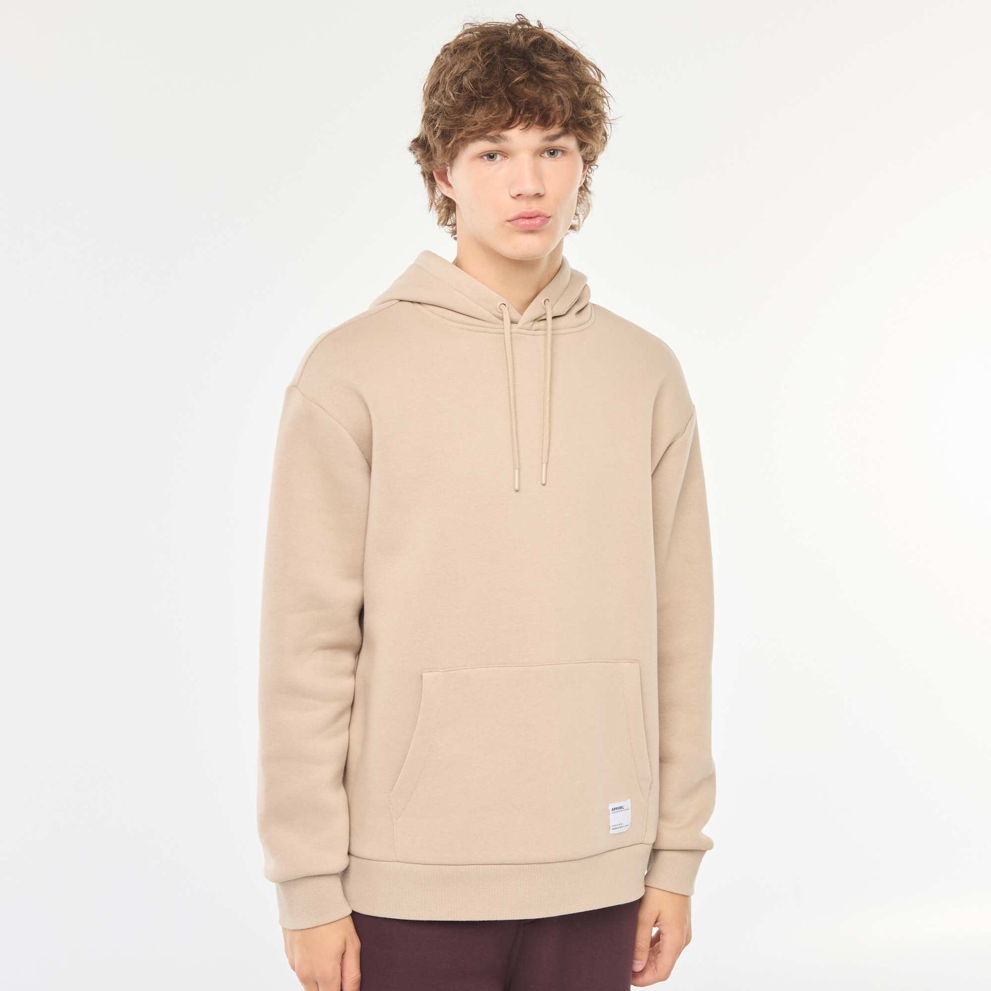 Sweat en molleton à capuche BEIGE