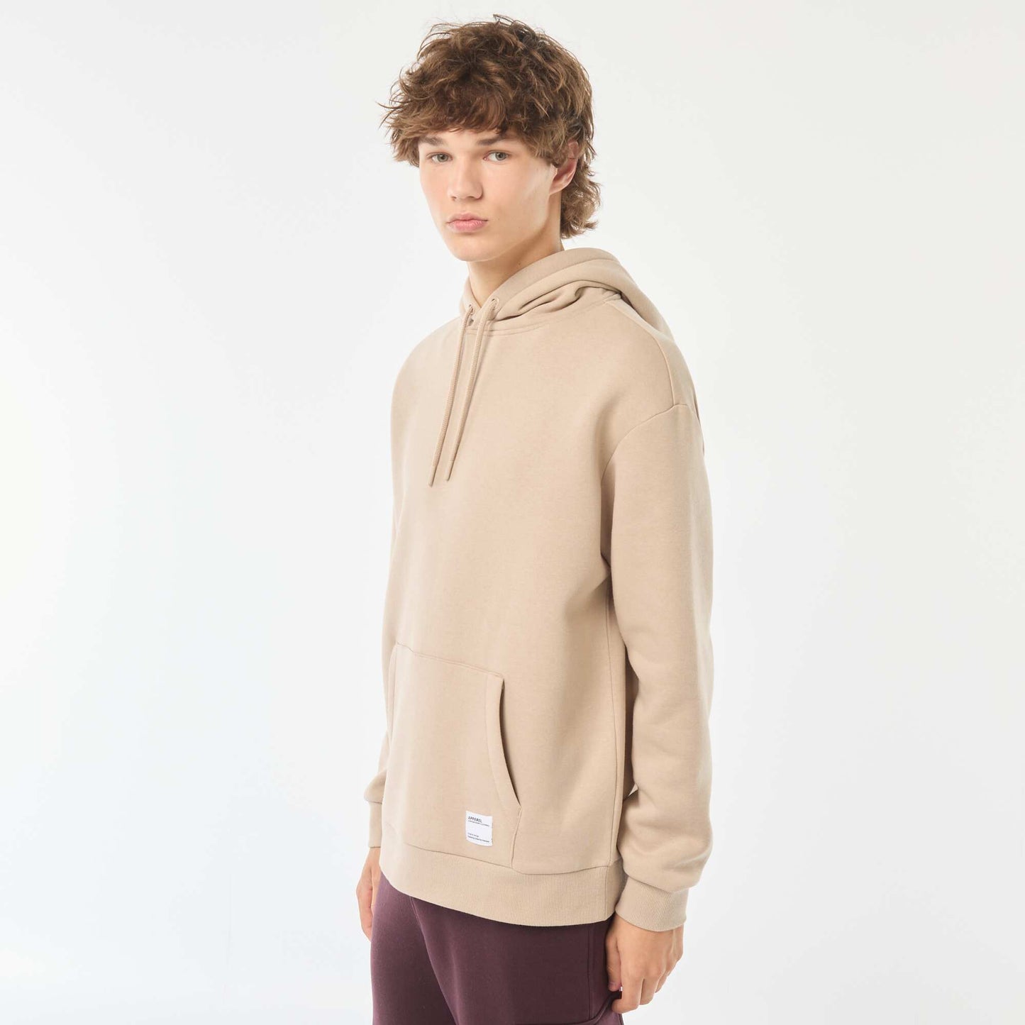 Sweat en molleton à capuche BEIGE