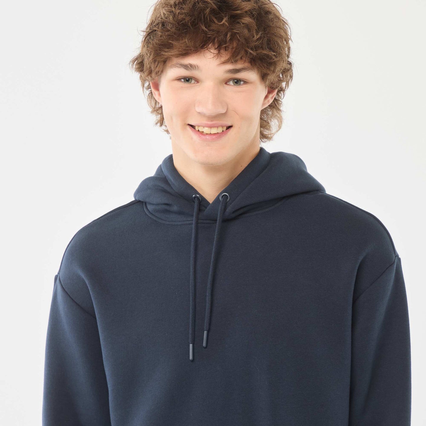 Sweat en molleton à capuche BLEU MARINE