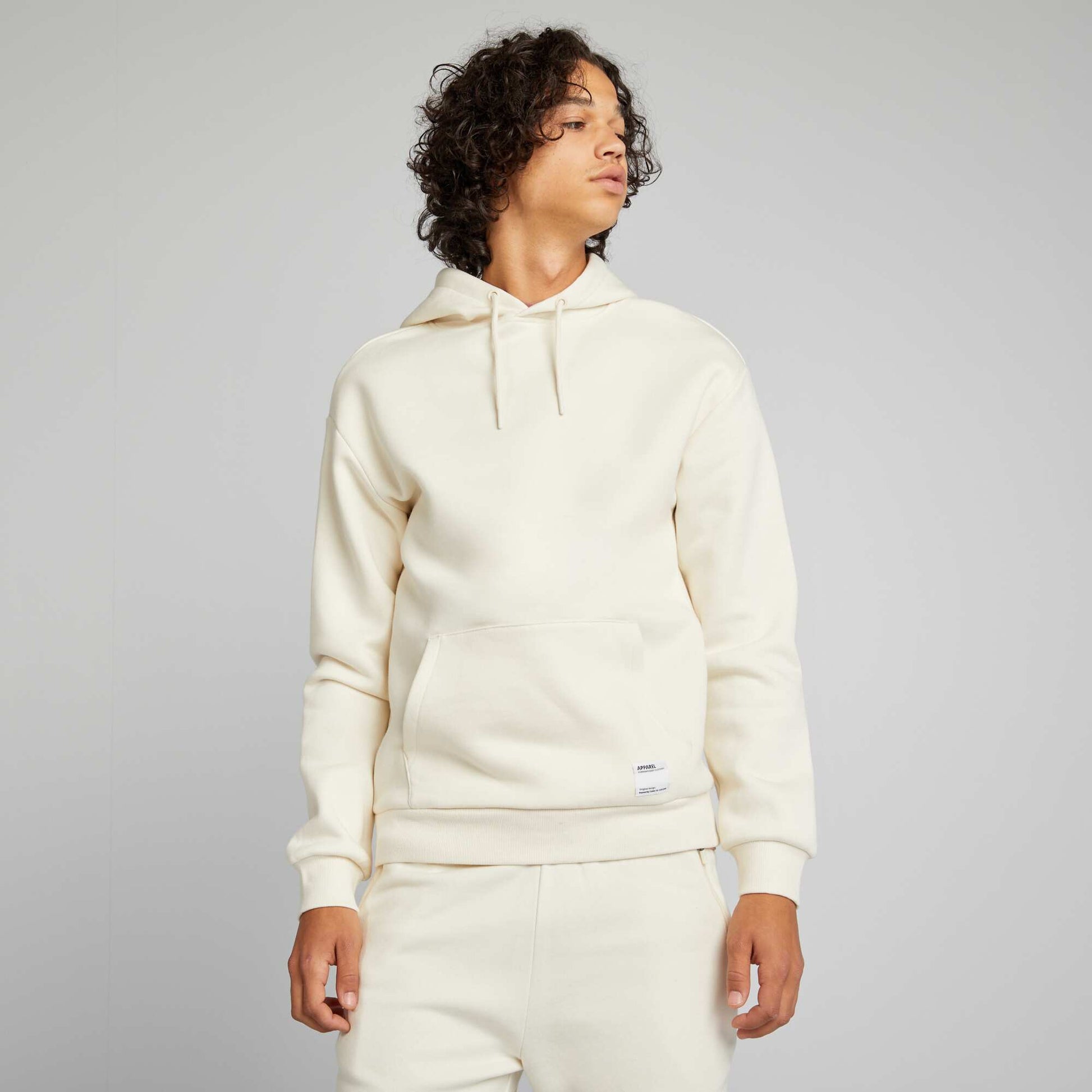 Sweat en molleton à capuche BLANC CASSé