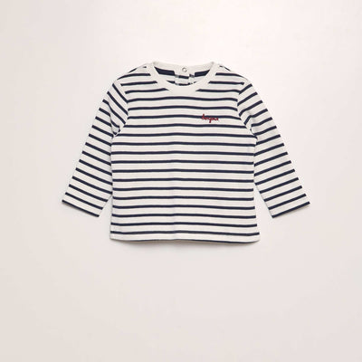 T-shirt à rayures BLANC