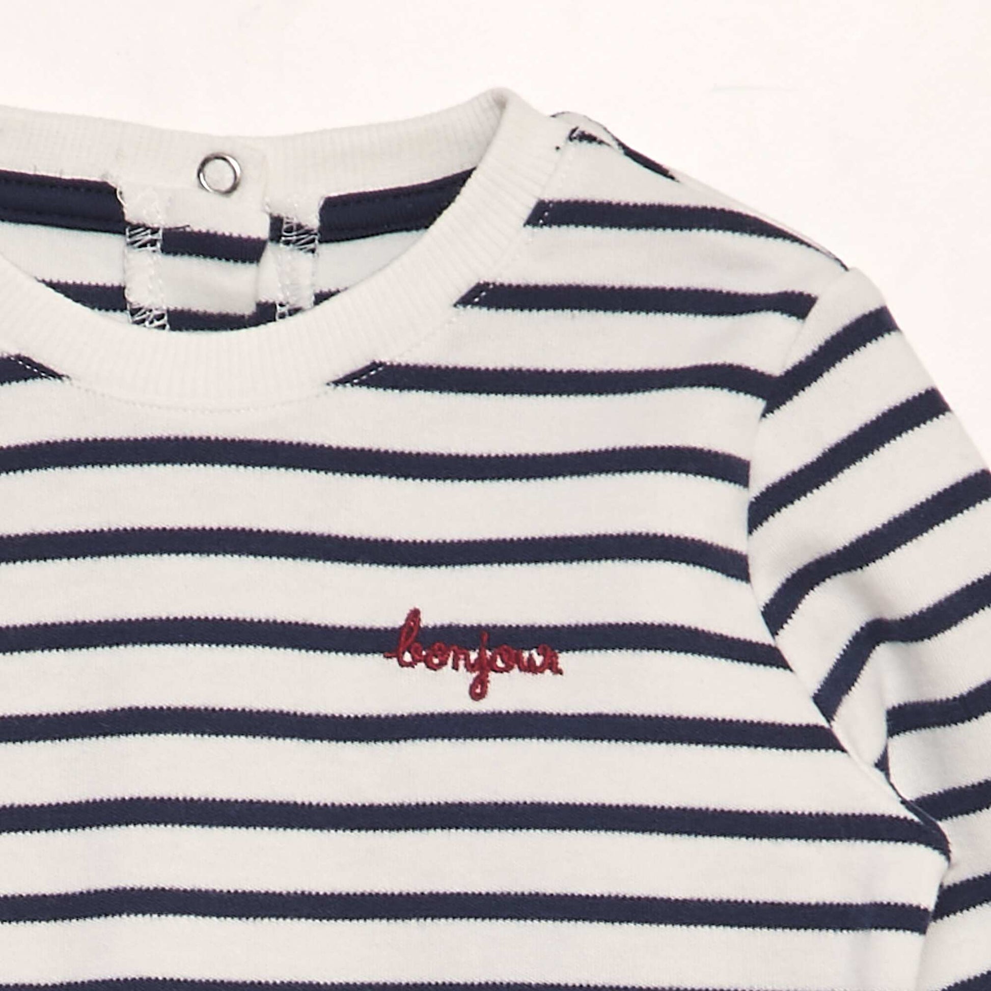 T-shirt à rayures BLANC