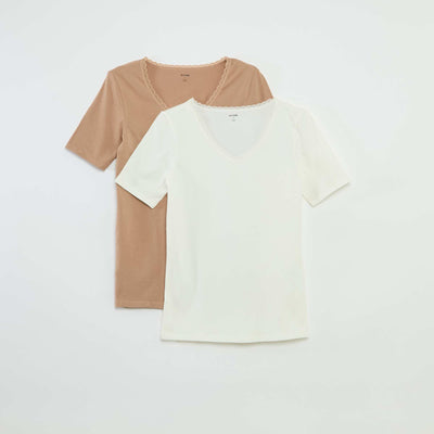Lot de 2 t-shirts sous-vêtements BEIGE