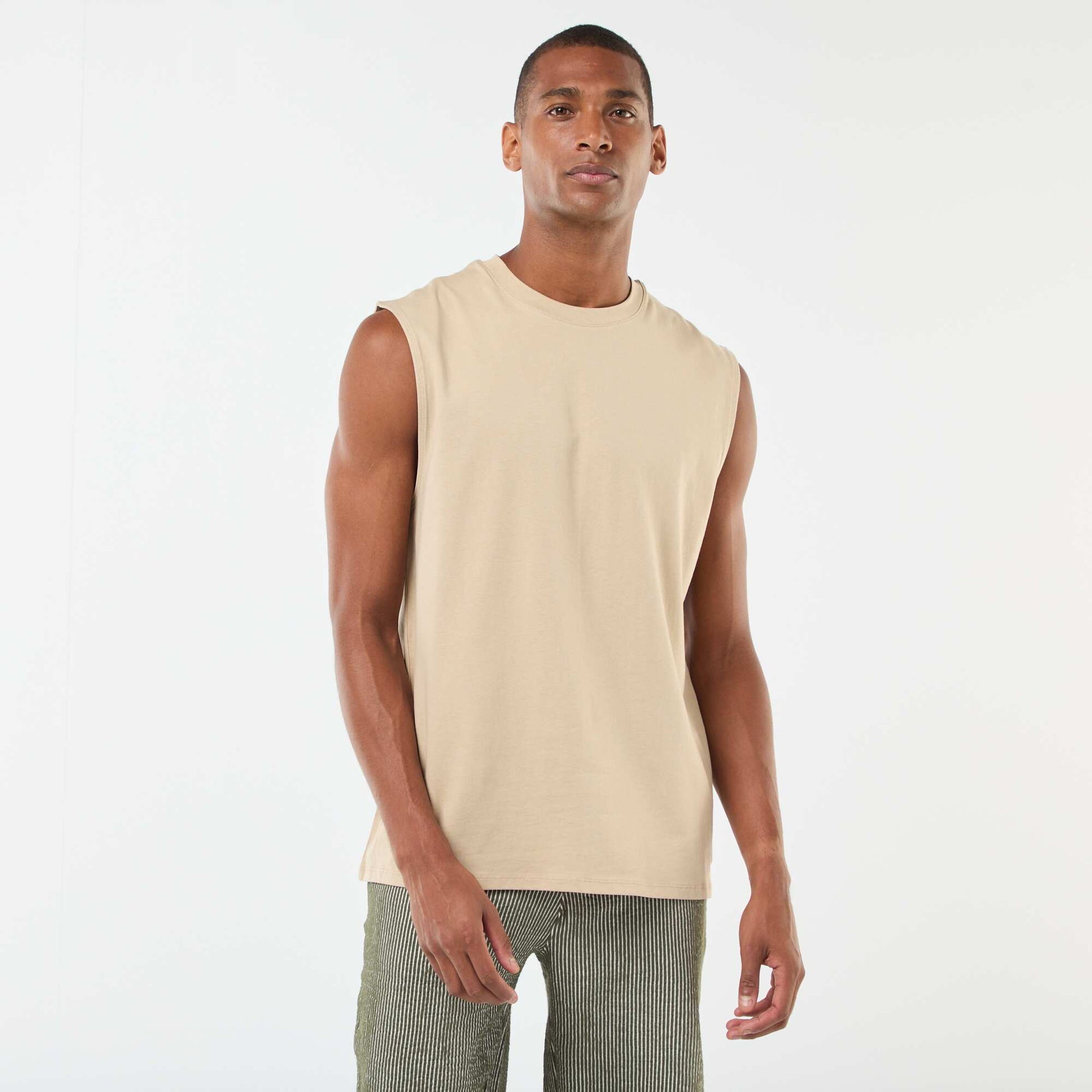 Débardeur en coton BEIGE