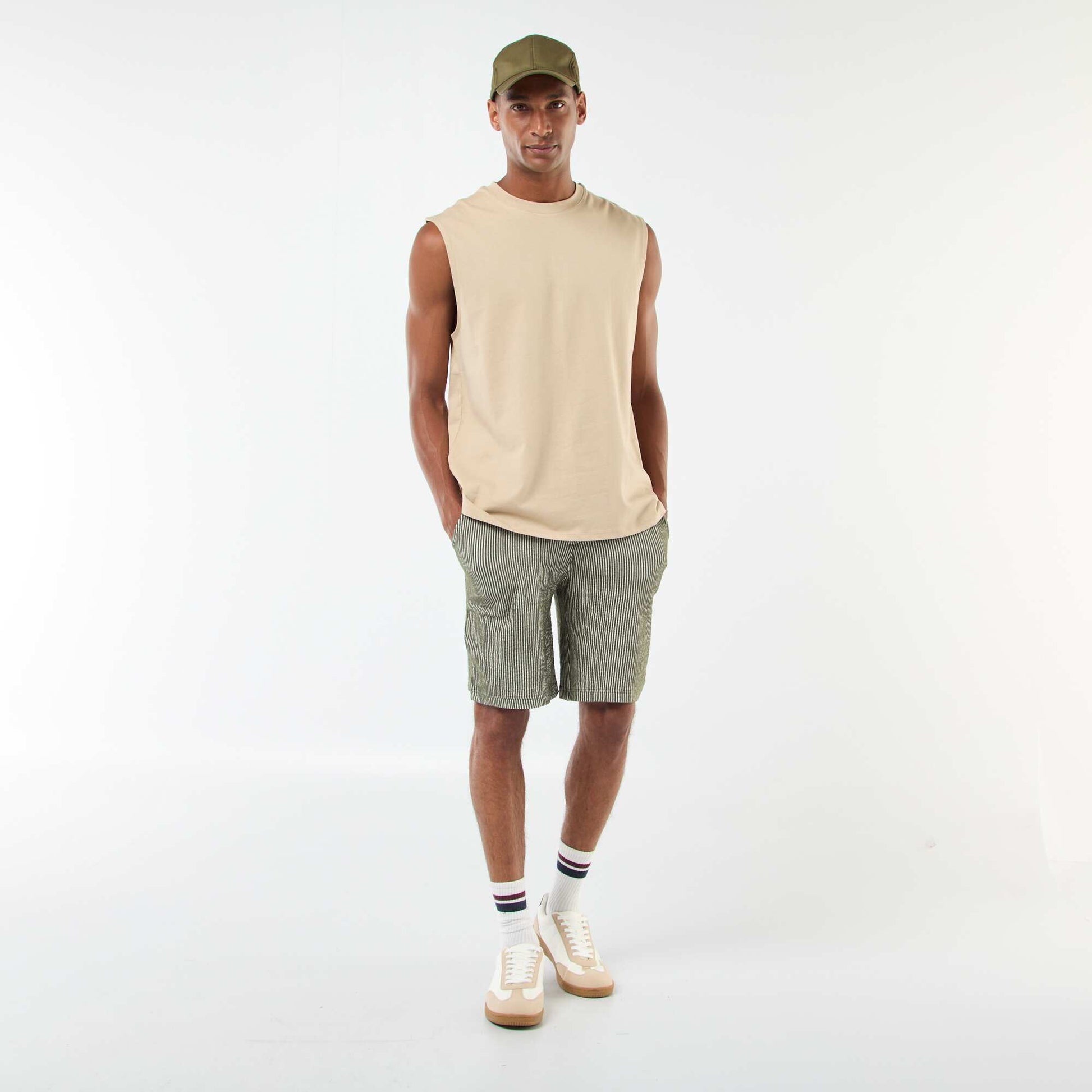Débardeur en coton BEIGE