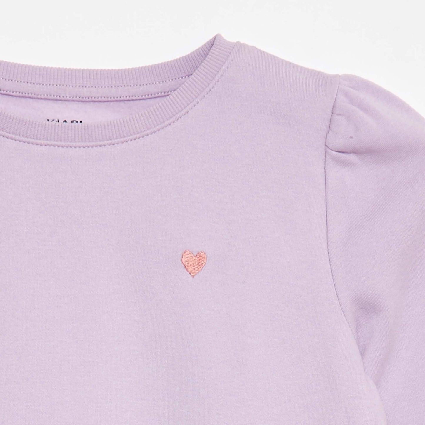 Sweat en molleton avec broderie et fronces aux épaules VIOLET