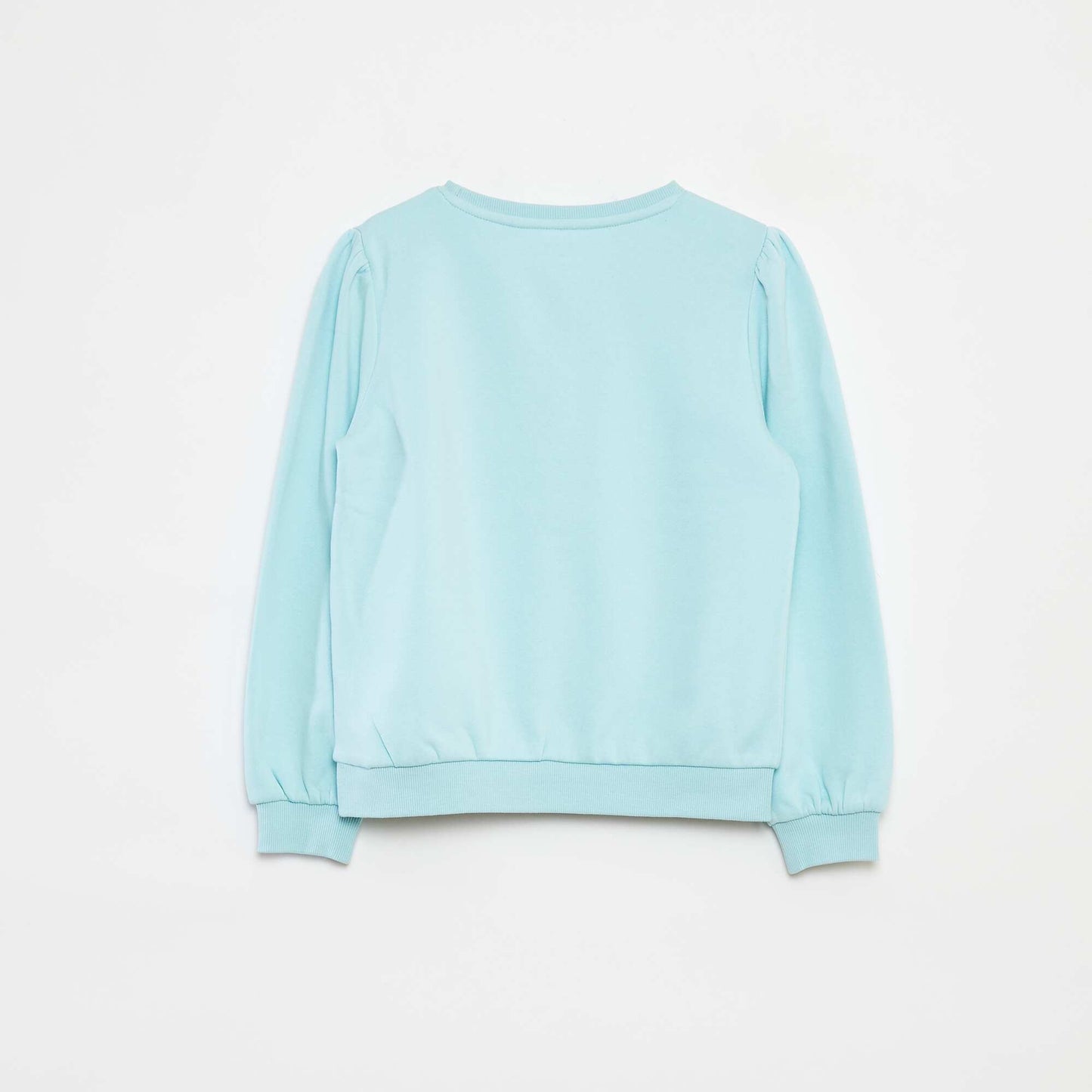 Sweat en molleton avec broderie et fronces aux épaules BLEU