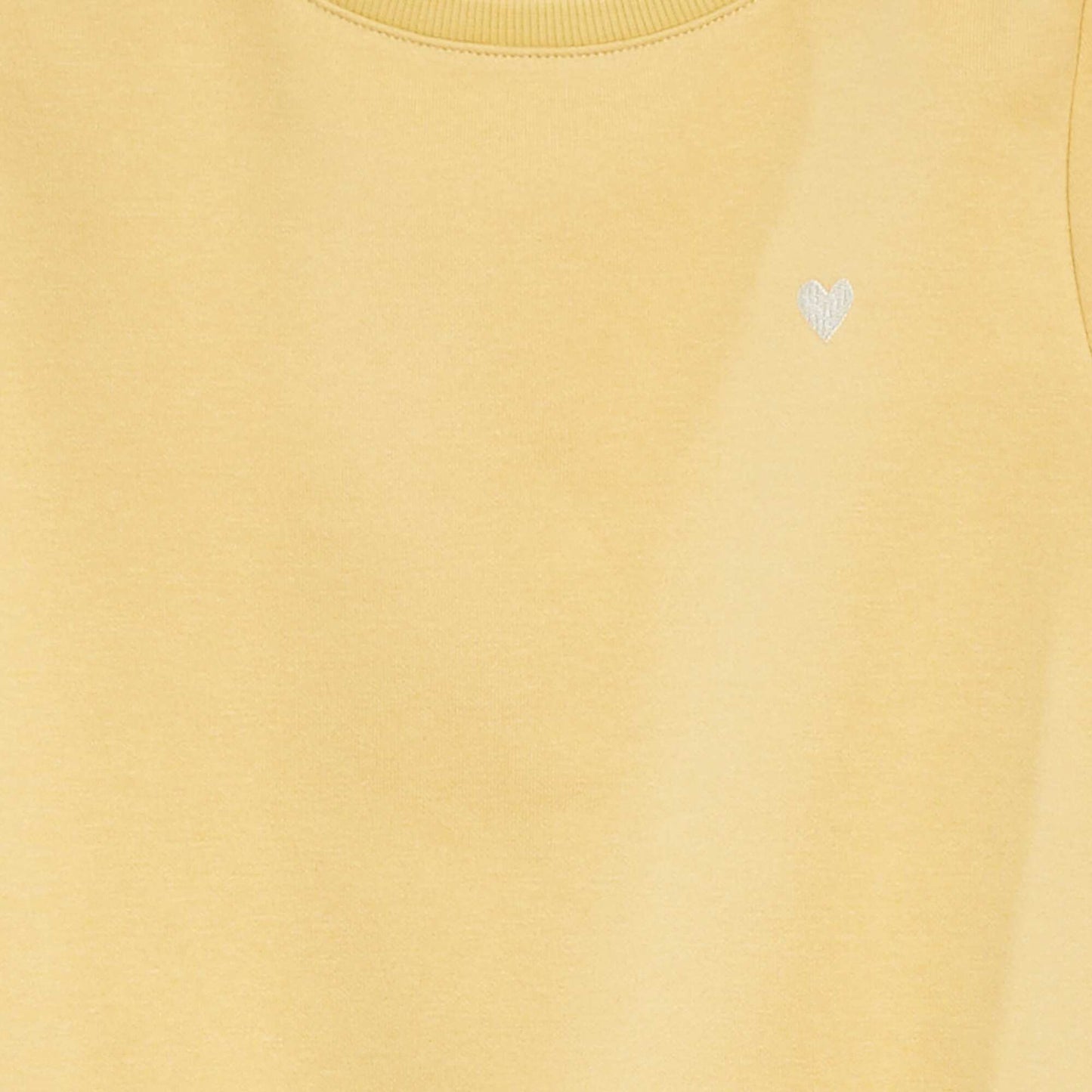 Sweat en molleton avec broderie et fronces aux épaules JAUNE