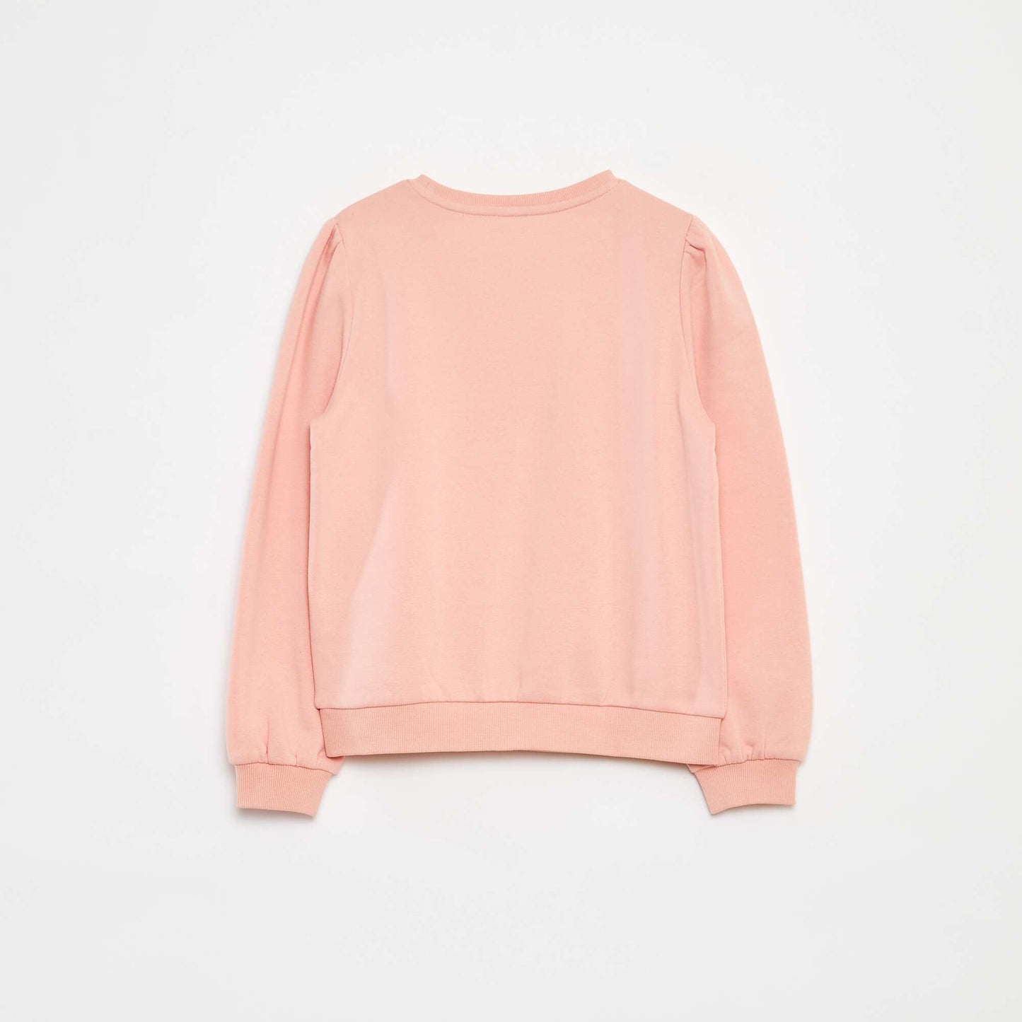 Sweat en molleton avec broderie et fronces aux épaules ROSE