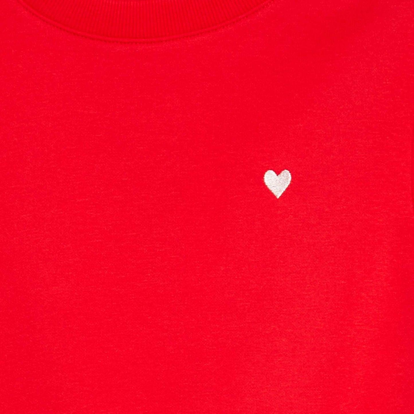 Sweat en molleton avec broderie et fronces aux épaules ROUGE