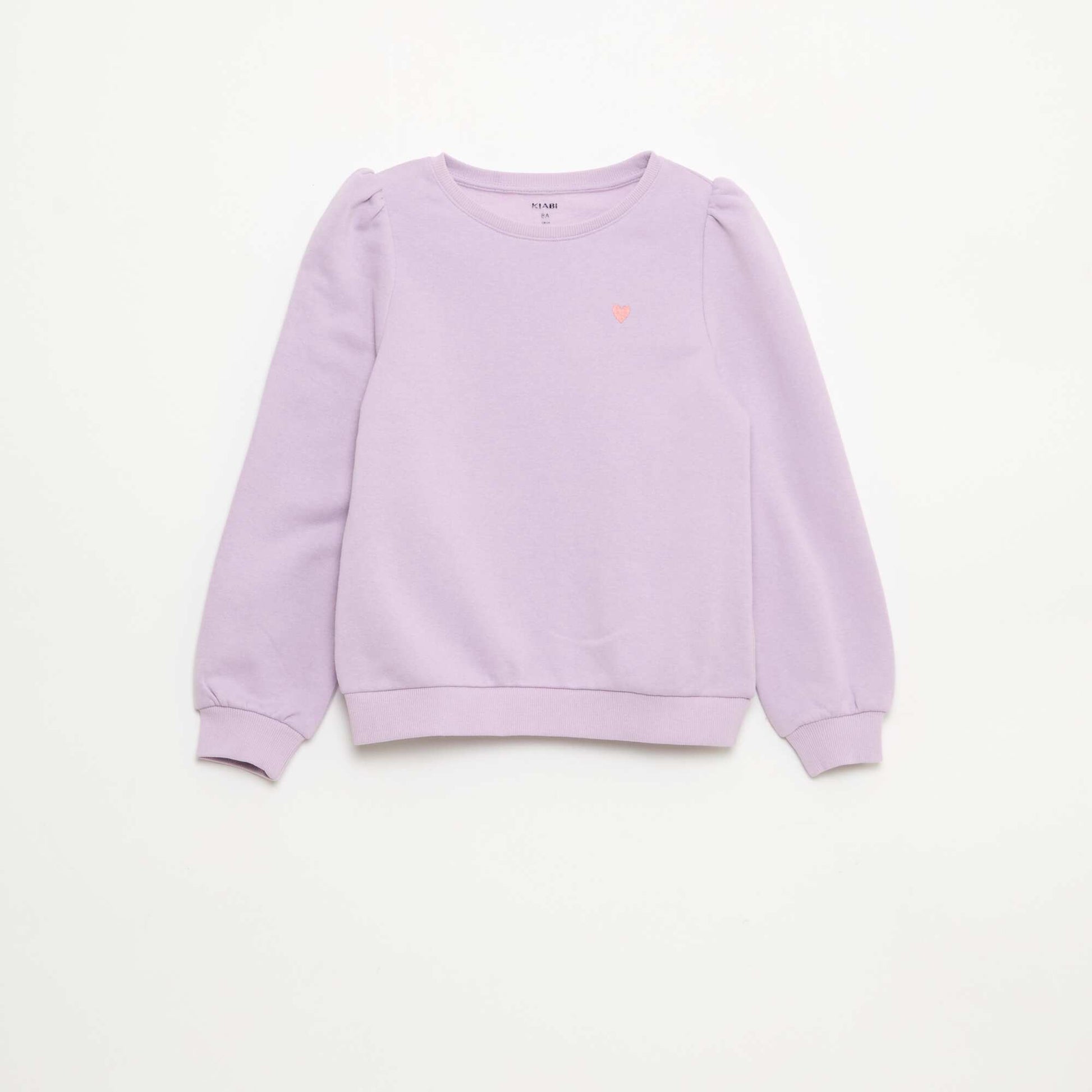 Sweat en molleton avec broderie et fronces aux épaules VIOLET