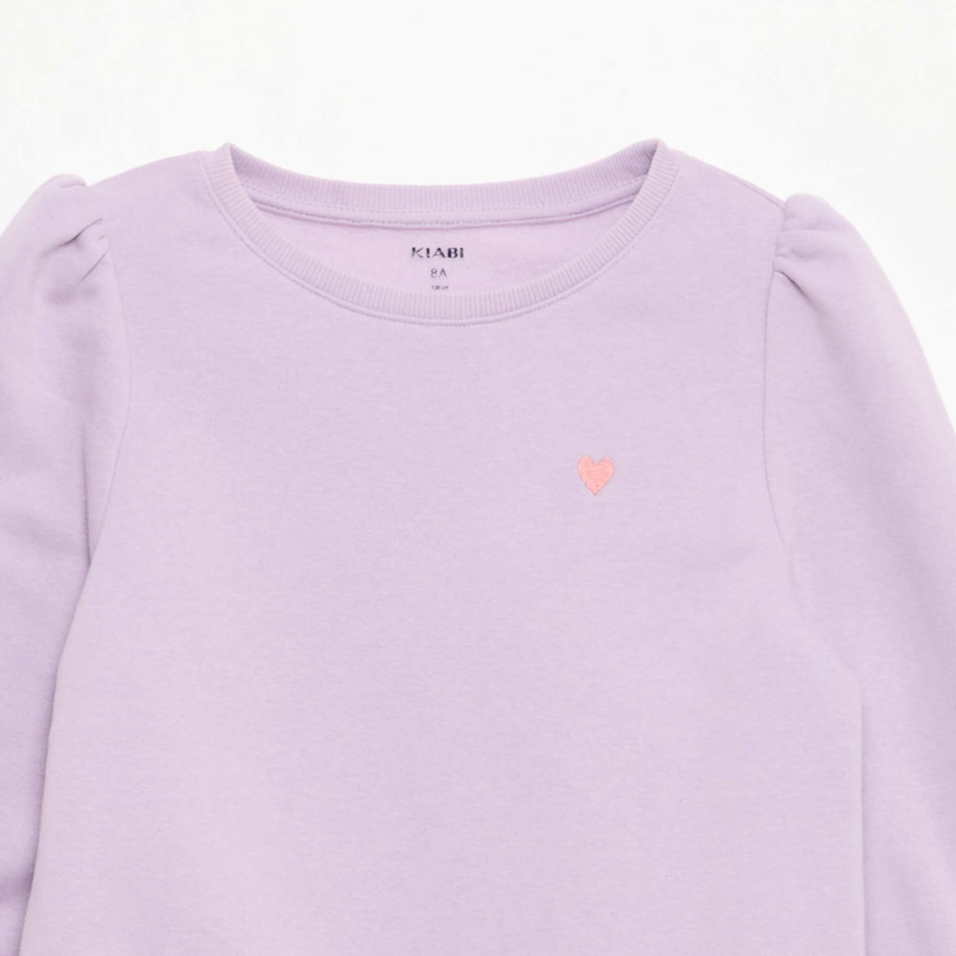 Sweat en molleton avec broderie et fronces aux épaules VIOLET