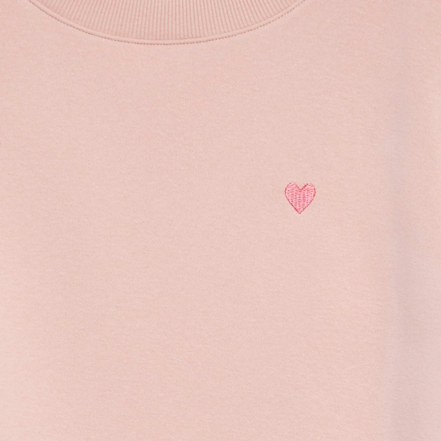 Sweat en molleton avec broderie et fronces aux épaules ROSE