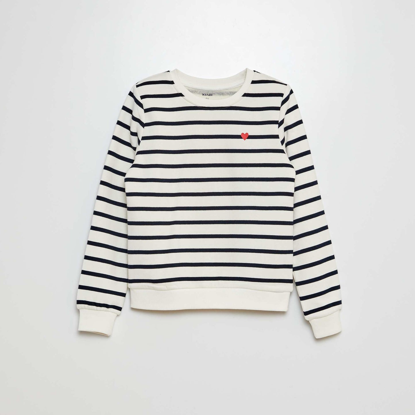 Sweat en molleton à motif BLANC/MARINE