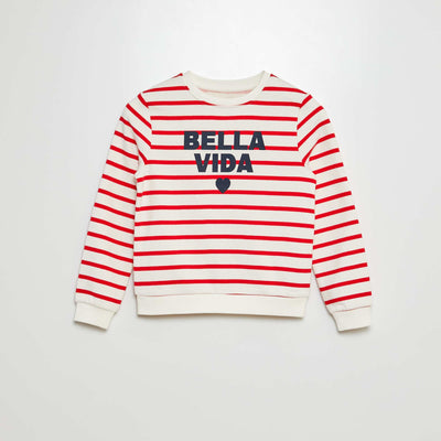 Sweat en molleton à motif ROUGE/BLANC