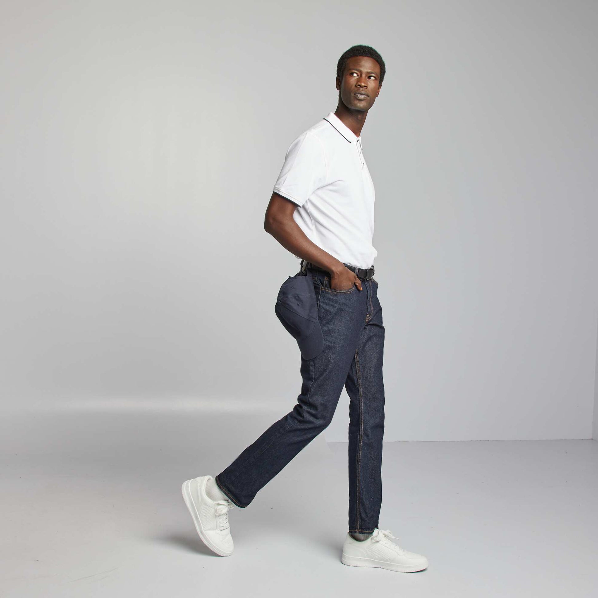Polo en piqué  de coton BLANC