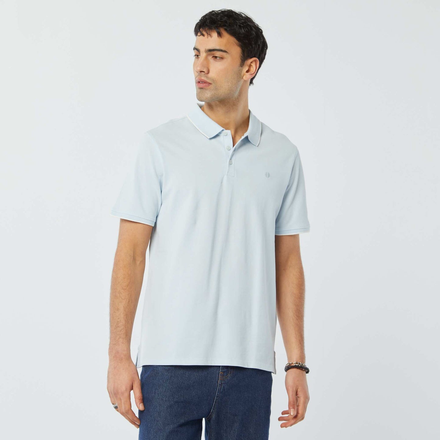 Polo en piqué  de coton BLEU CIEL
