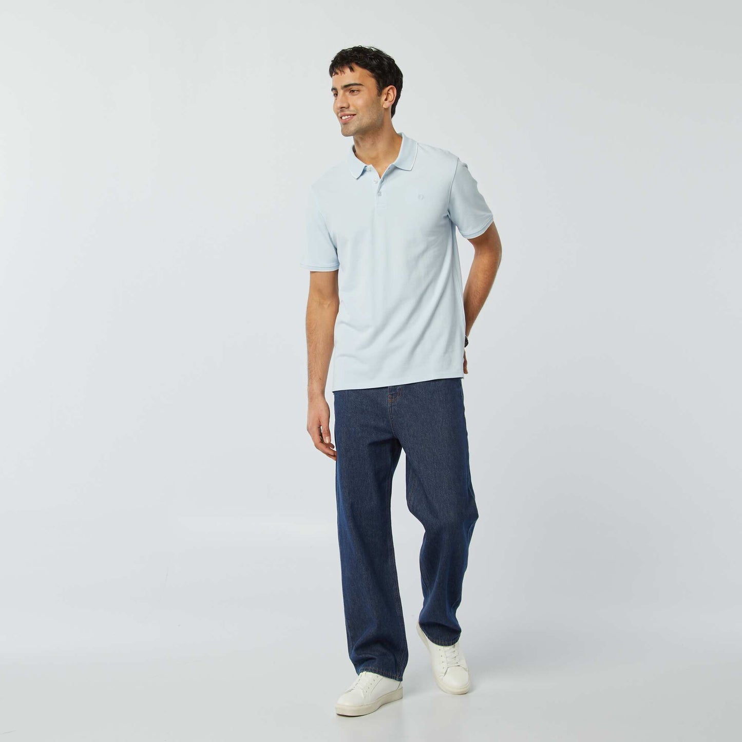 Polo en piqué  de coton BLEU CIEL