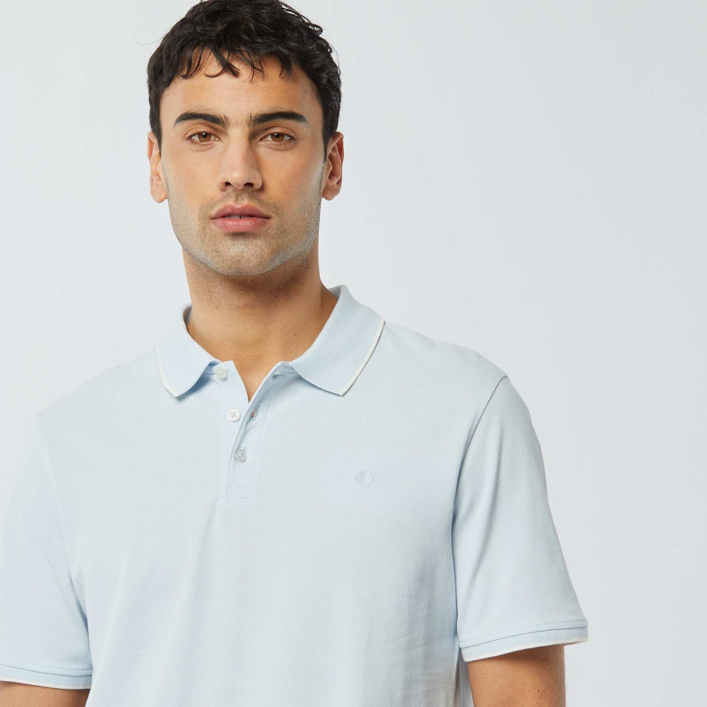 Polo en piqué  de coton BLEU CIEL