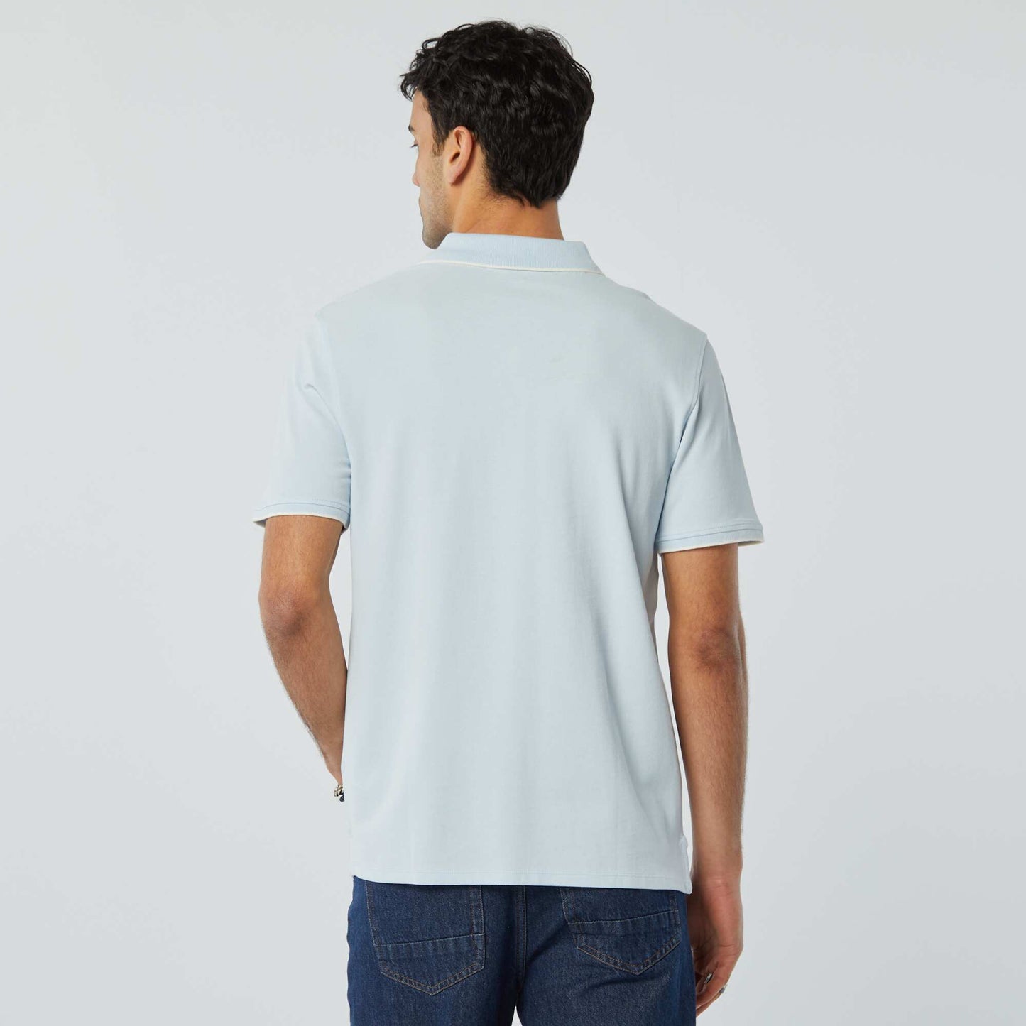 Polo en piqué  de coton BLEU CIEL