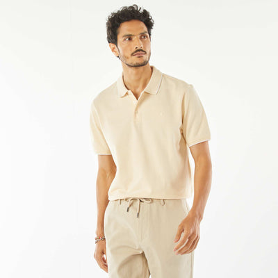 Polo en piqué  de coton JAUNE