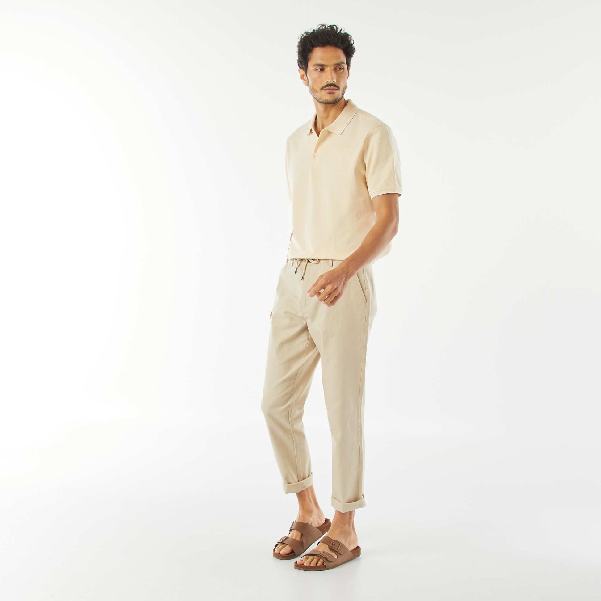 Polo en piqué  de coton JAUNE