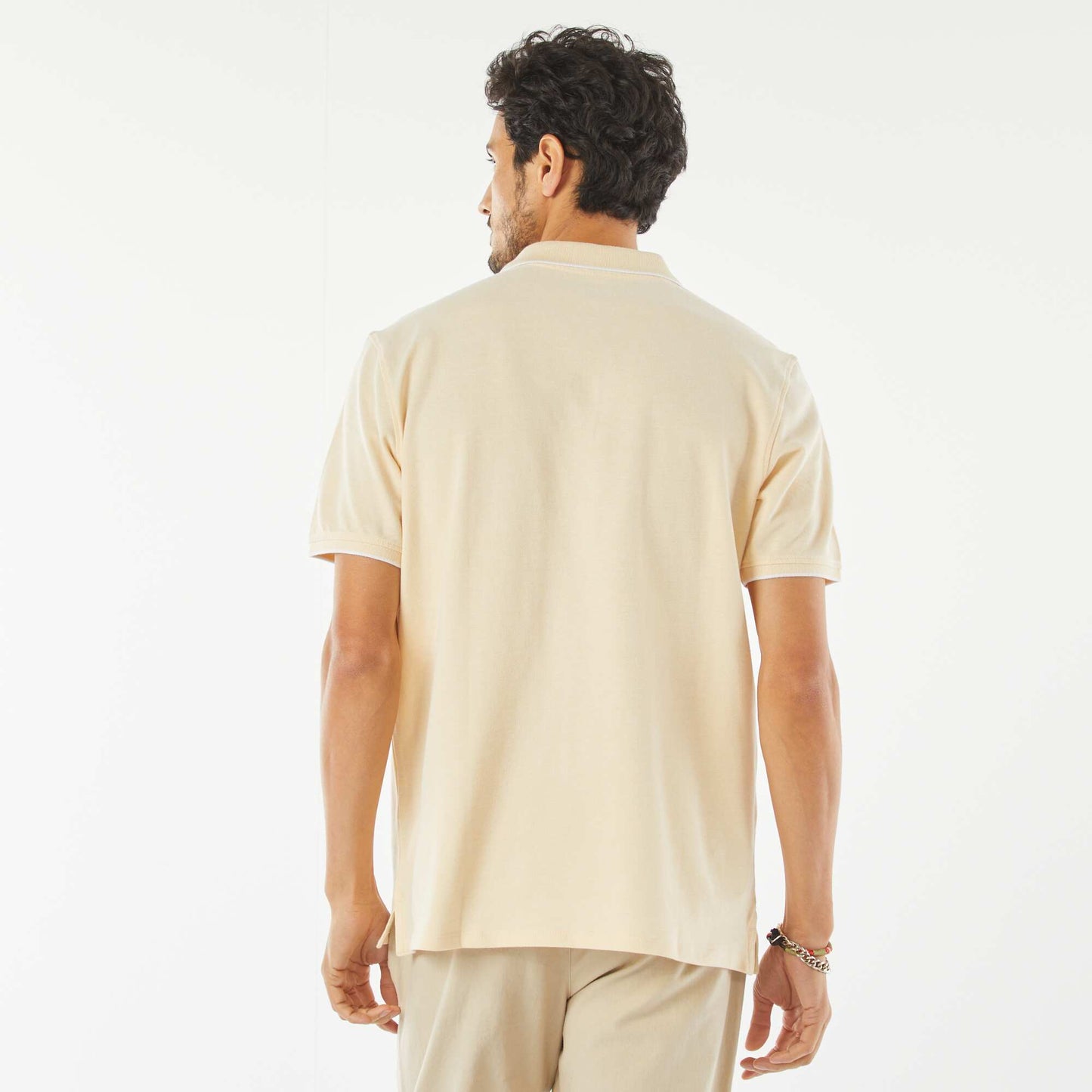 Polo en piqué  de coton JAUNE